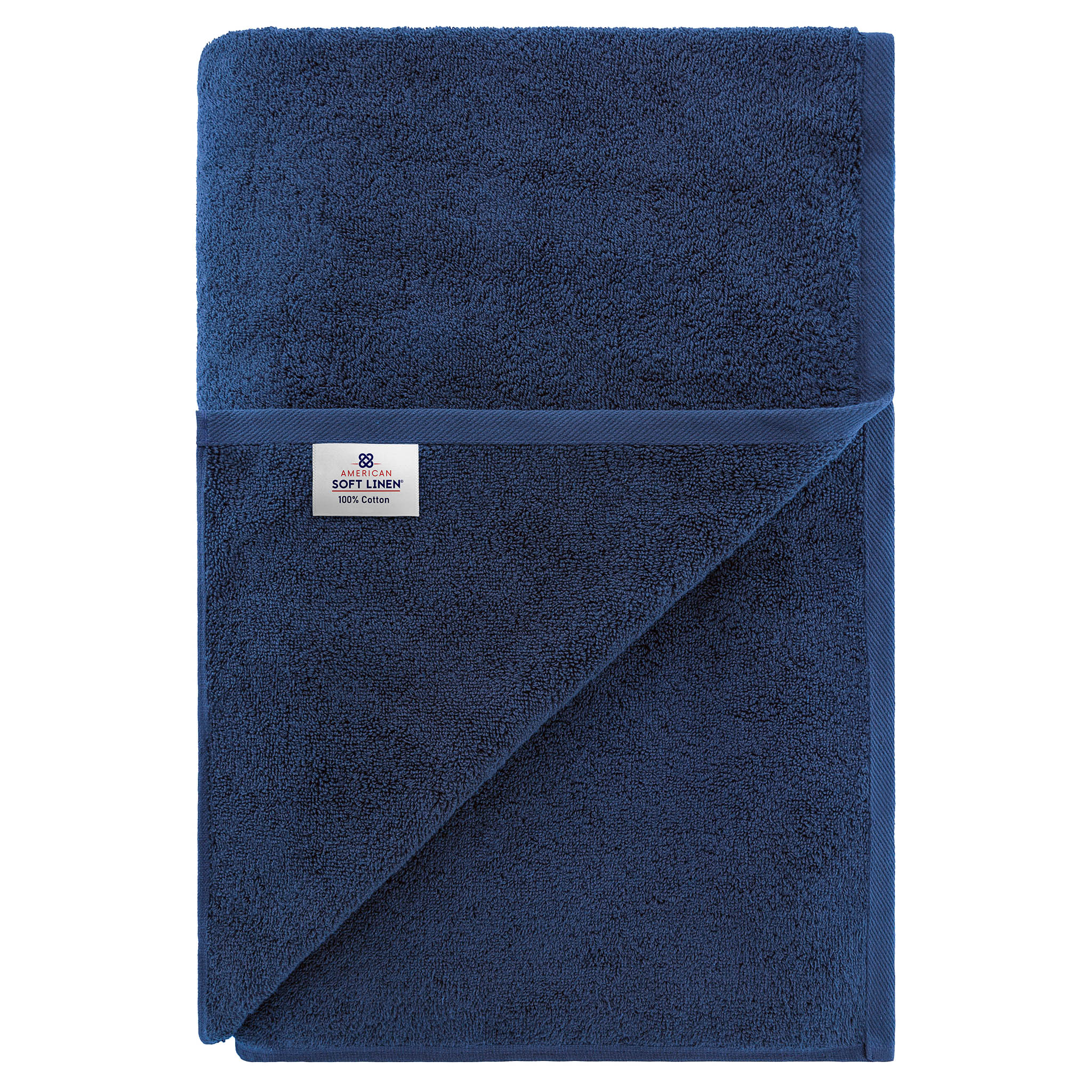 American Soft Linen 100% Ring Spun Cotton 40x80 Inches Oversized Bath Sheets navy-blue-7