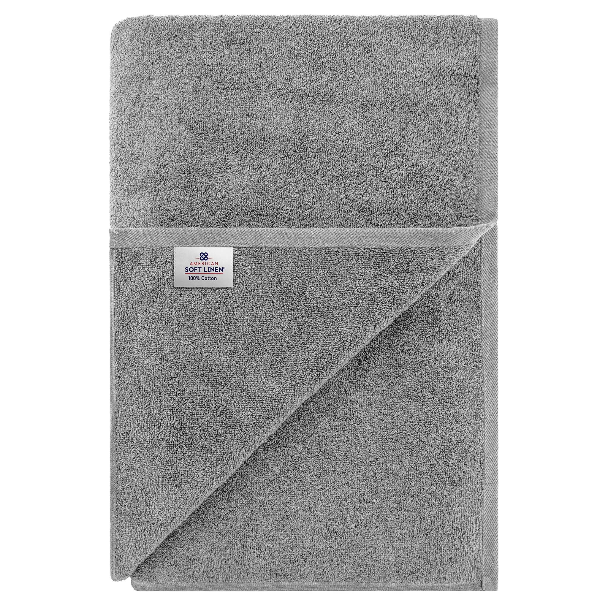 American Soft Linen 100% Ring Spun Cotton 40x80 Inches Oversized Bath Sheets rockridge-gray-7