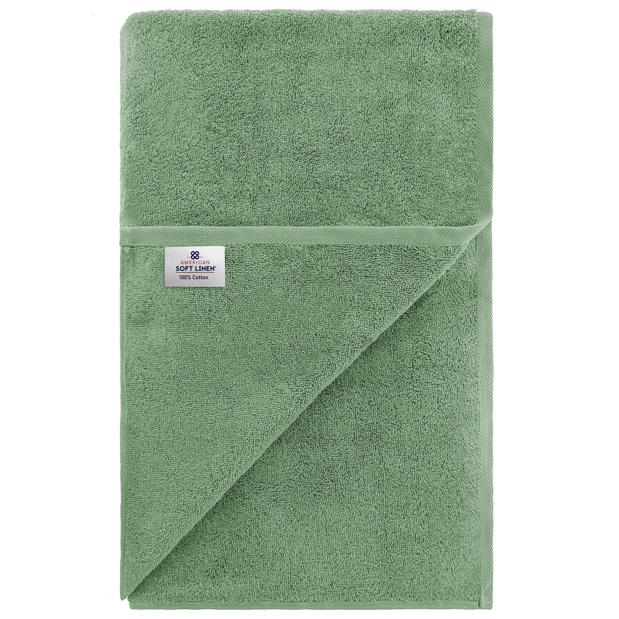 American Soft Linen 100% Ring Spun Cotton 40x80 Inches Oversized Bath Sheets sage-green-7
