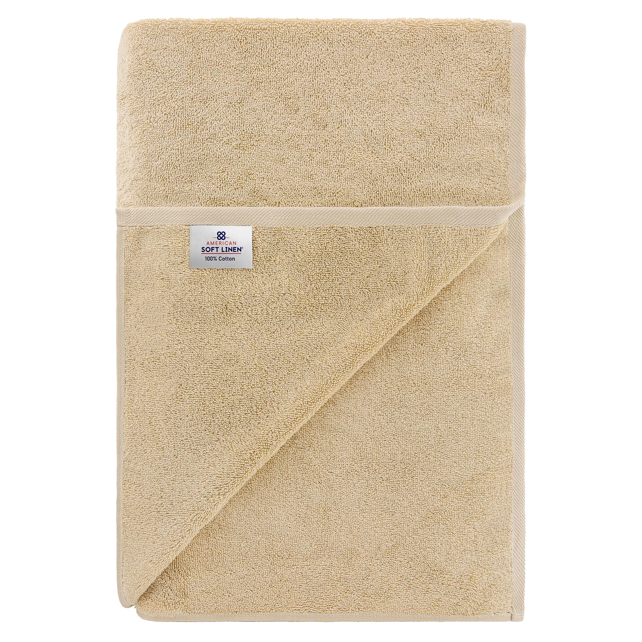 American Soft Linen 100% Ring Spun Cotton 40x80 Inches Oversized Bath Sheets sand-taupe-7