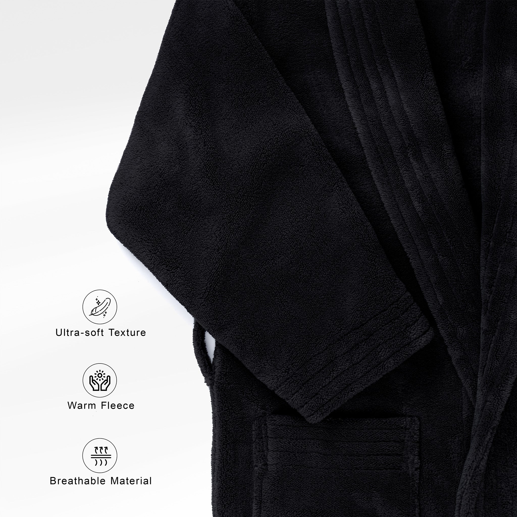 American Soft Linen Luxury Men’s Fleece Bathrobe – Ultra Soft, Warm & Lightweight Plush Robe