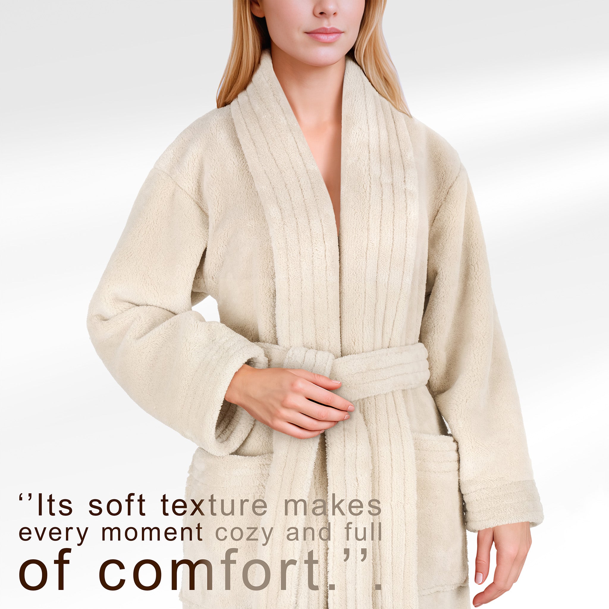 American Soft Linen Luxury Women’s Fleece Bathrobe – Ultra Soft, Warm & Lightweight Plush Robe