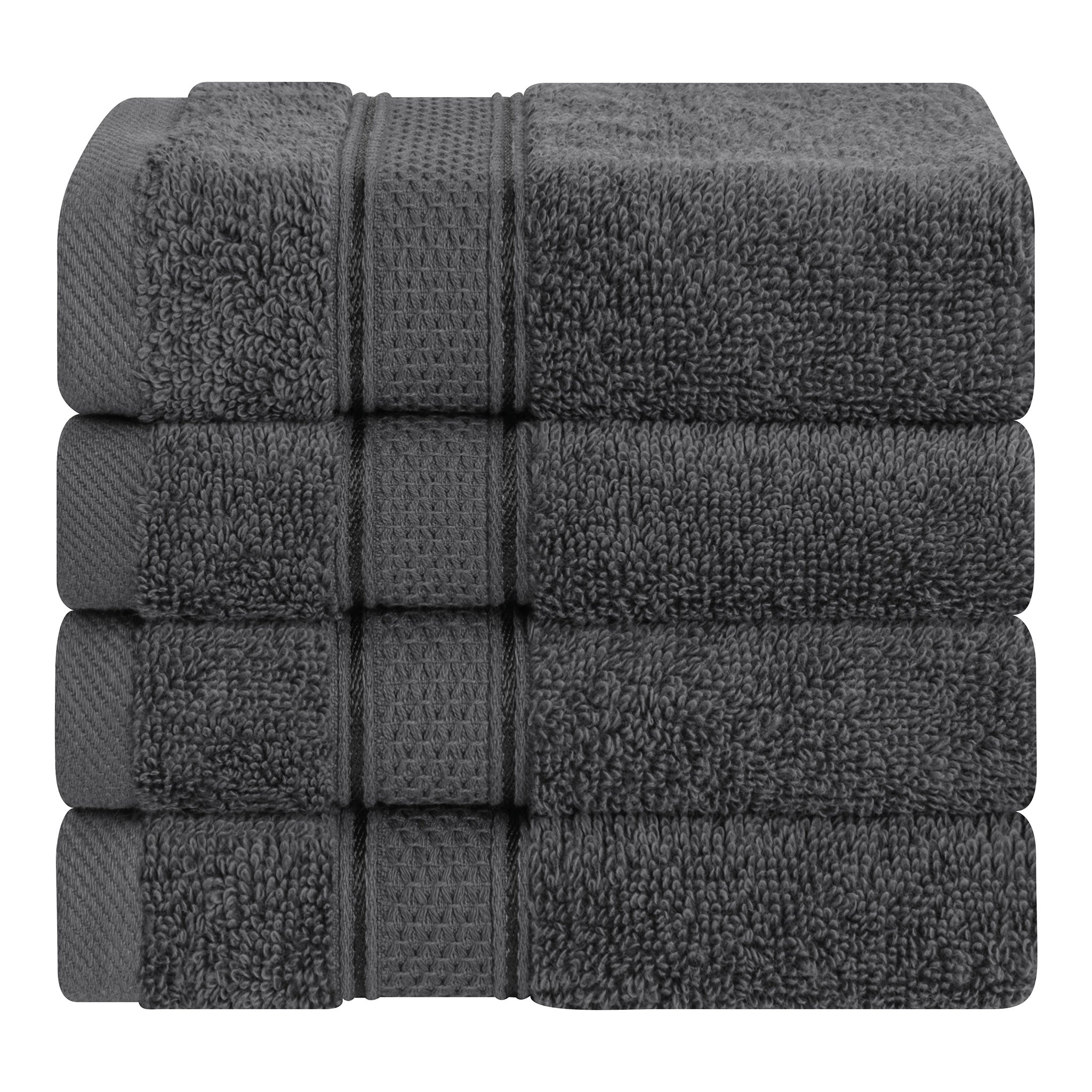 American Soft Linen, 100% Turkish Combed Cotton Luxury, Salem 4 Piece Washcloth Set - 60 Set Case Pack -gray-1