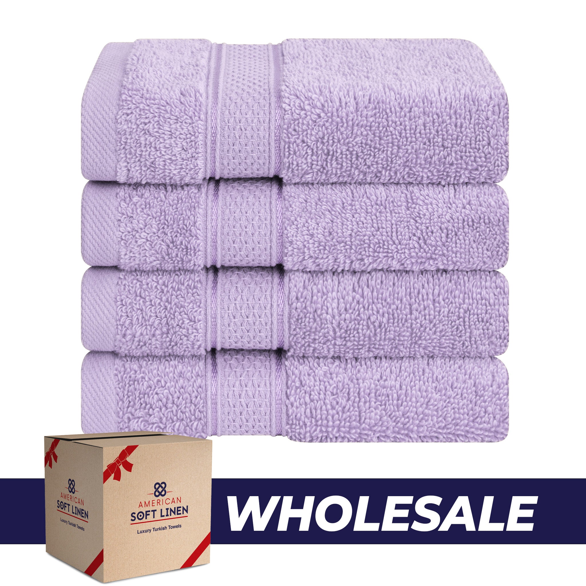 American Soft Linen, 100% Turkish Combed Cotton Luxury, Salem 4 Piece Washcloth Set - 60 Set Case Pack -lilac-0