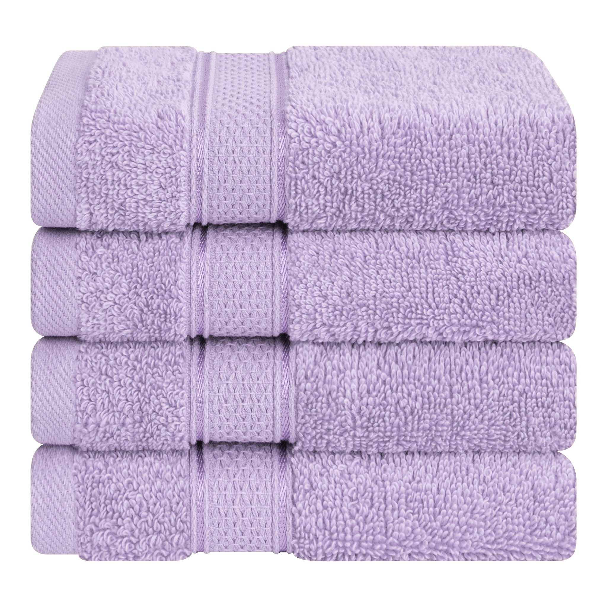 American Soft Linen, 100% Turkish Combed Cotton Luxury, Salem 4 Piece Washcloth Set - 60 Set Case Pack -lilac-1