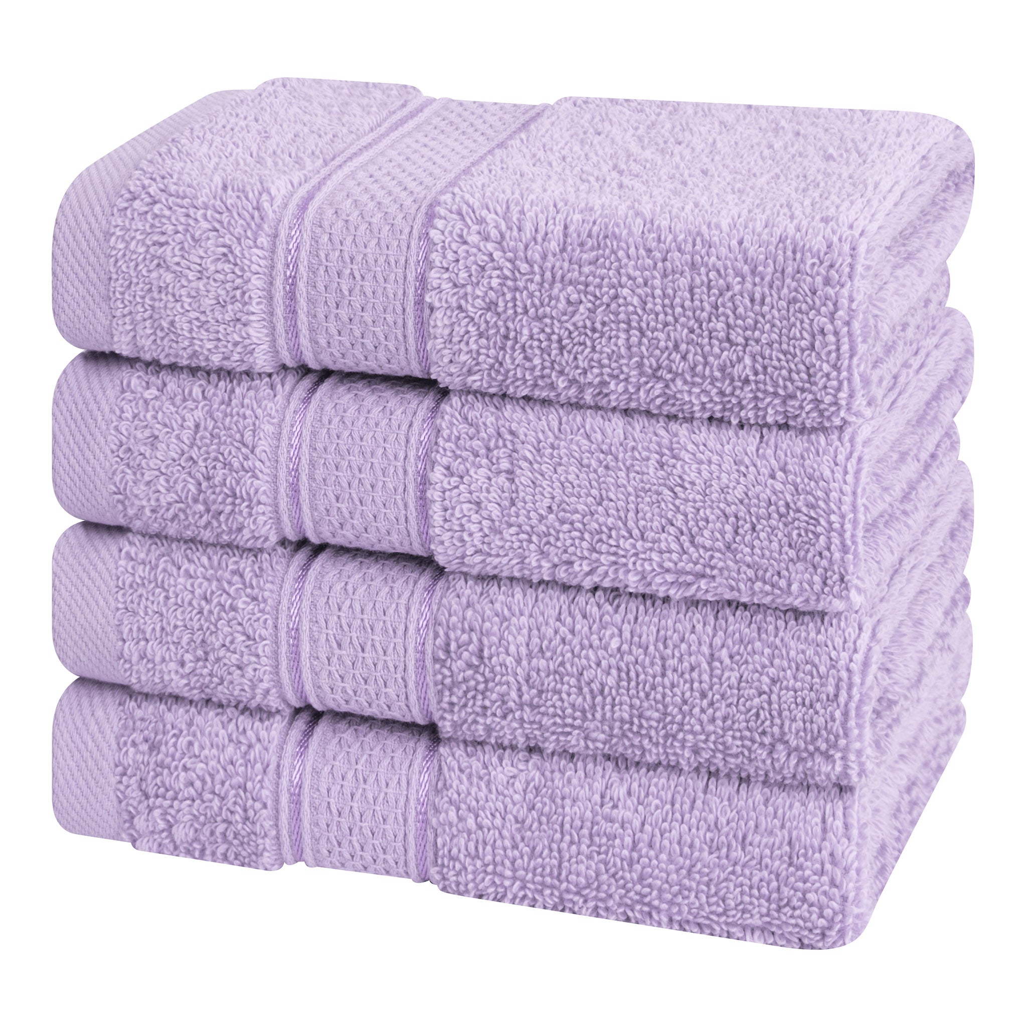 American Soft Linen, 100% Turkish Combed Cotton Luxury, Salem 4 Piece Washcloth Set - 60 Set Case Pack -lilac-4