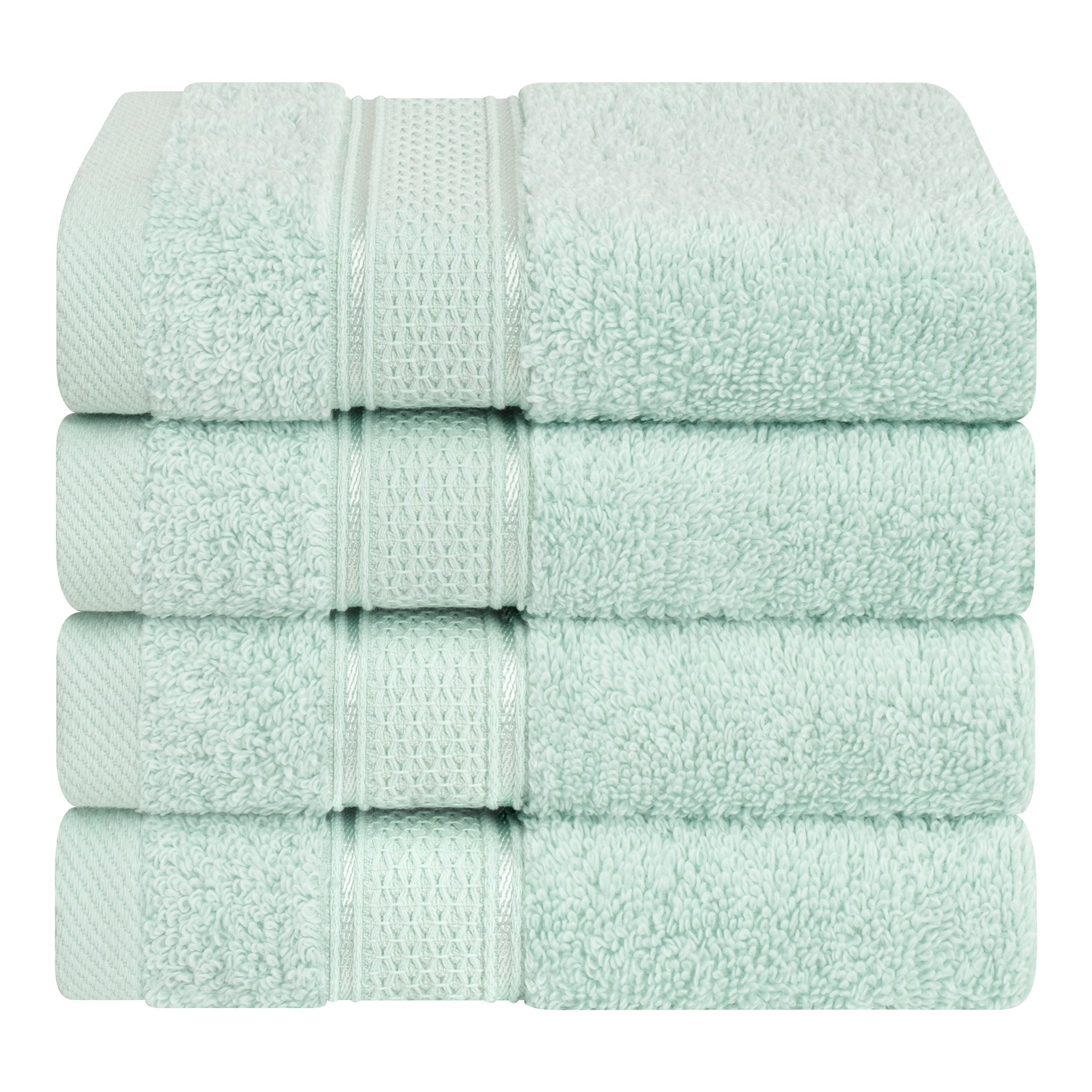 American Soft Linen, 100% Turkish Combed Cotton Luxury, Salem 4 Piece Washcloth Set - 60 Set Case Pack -mint-1