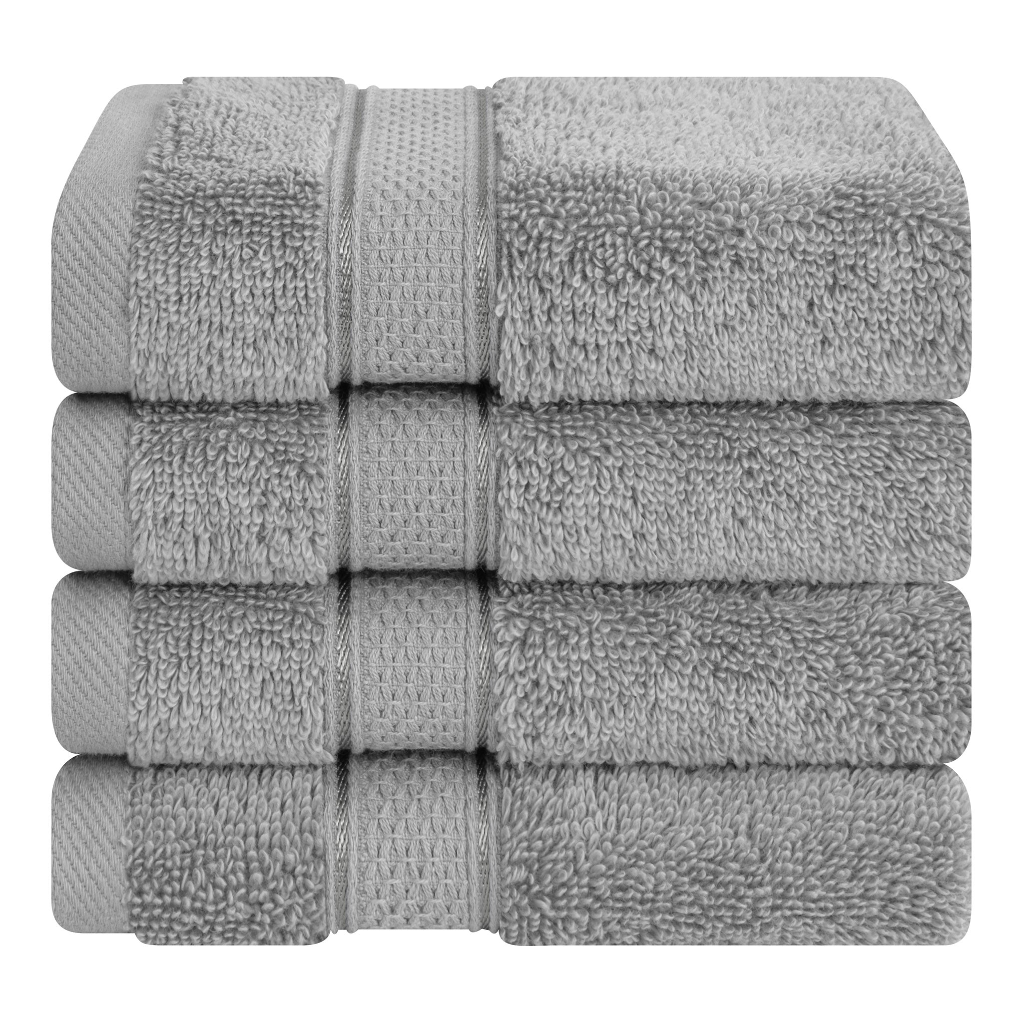 American Soft Linen, 100% Turkish Combed Cotton Luxury, Salem 4 Piece Washcloth Set - 60 Set Case Pack -rockridge-gray-1