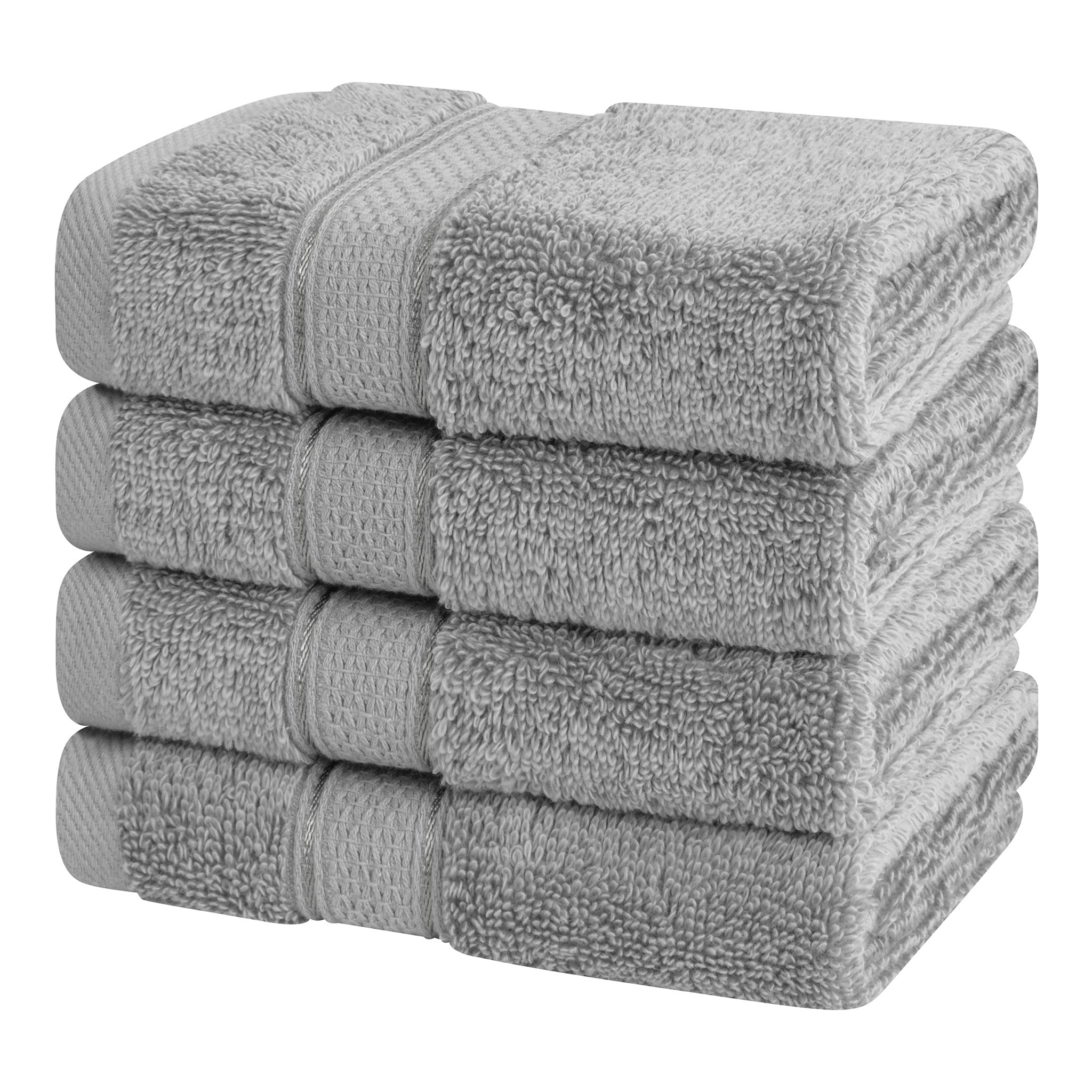 American Soft Linen, 100% Turkish Combed Cotton Luxury, Salem 4 Piece Washcloth Set - 60 Set Case Pack -rockridge-gray-4