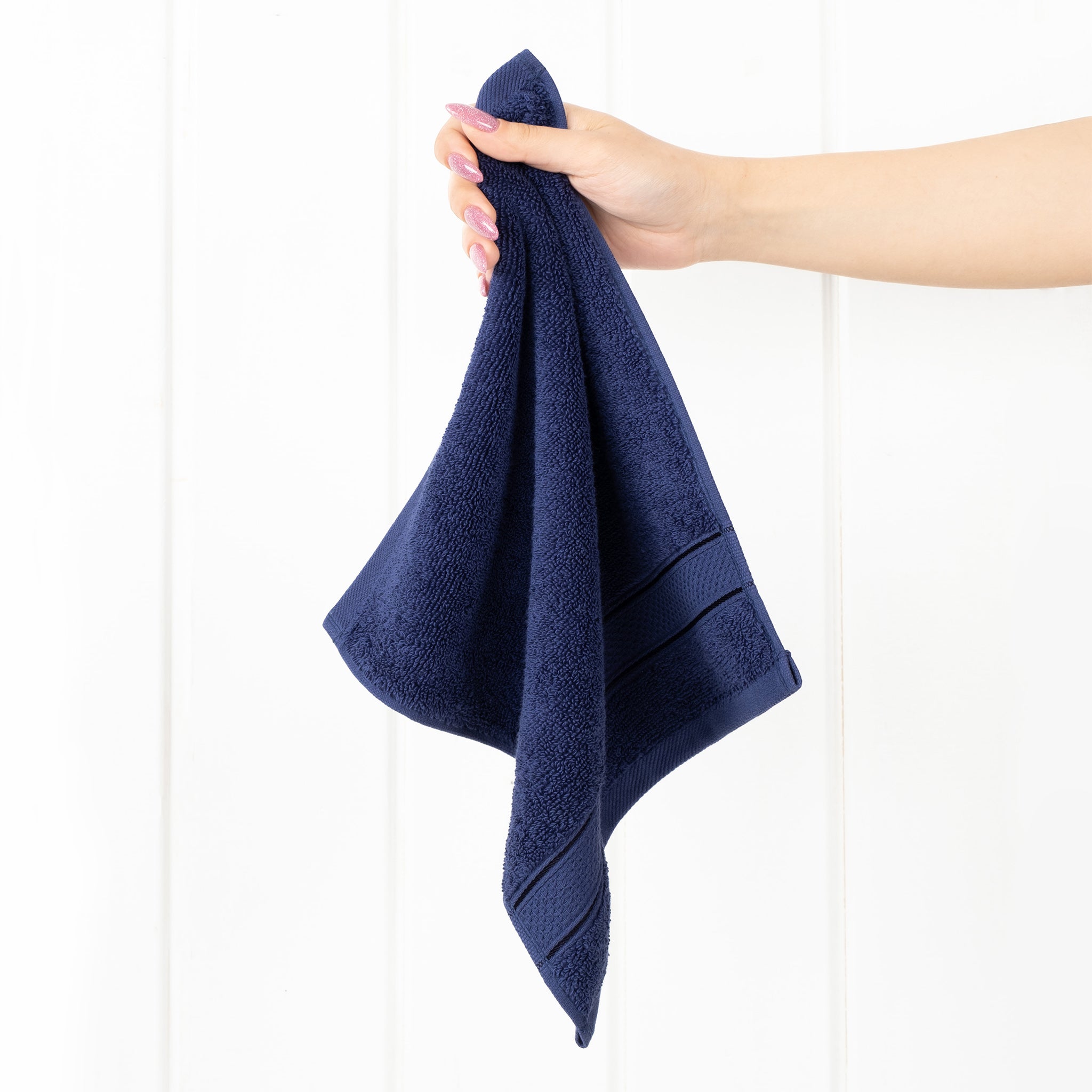 American Soft Linen Salem 100% Turkish Combed Cotton Luxury 4 Piece Washcloth Set -navy-blue-2