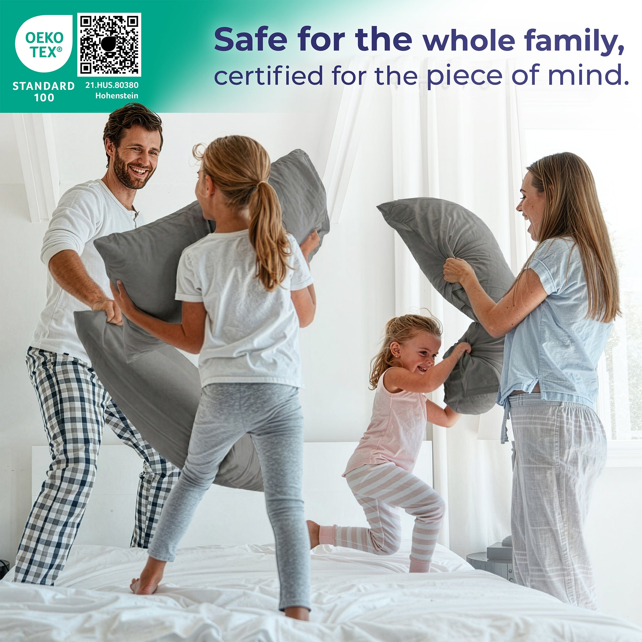 American Soft Linen 100% Cotton Sateen Pillowcase Set (2 Piece) - Soft, Breathable, Hotel Quality Pillow Covers