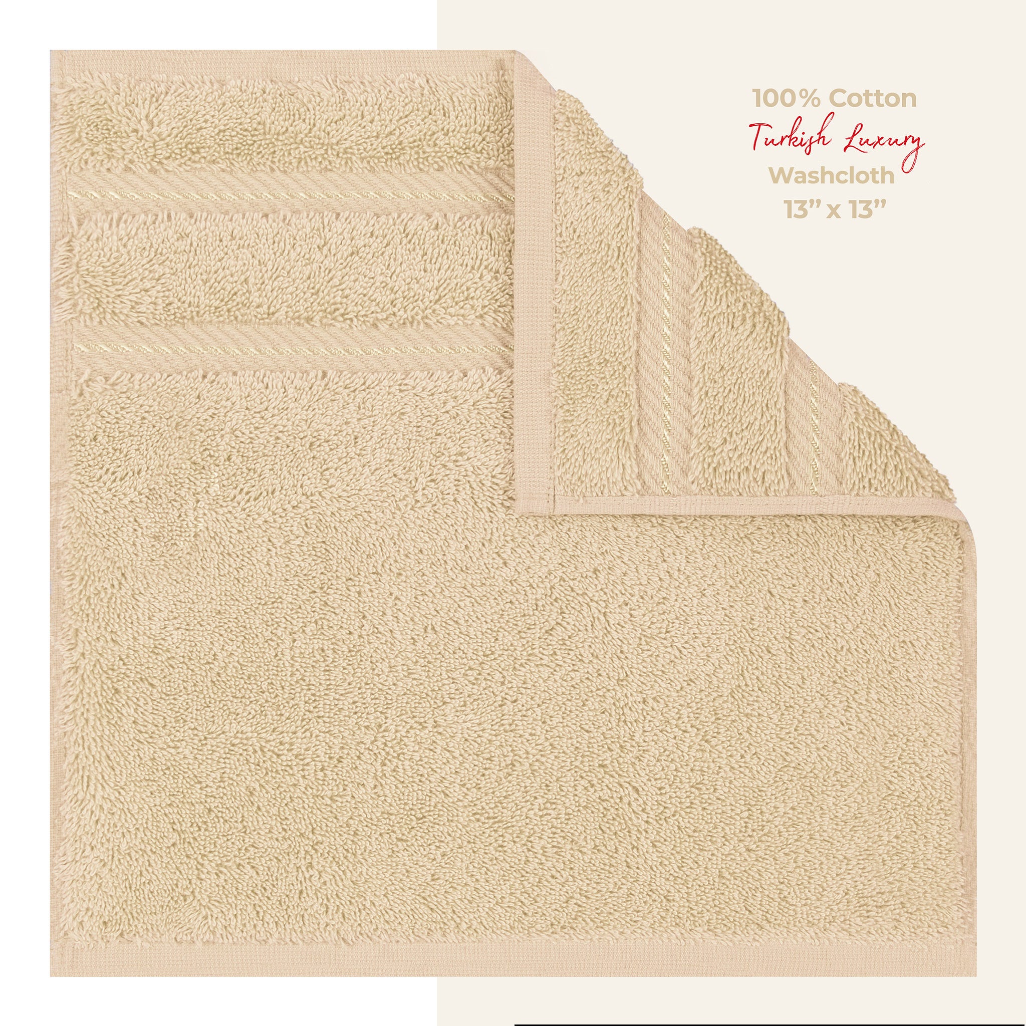 American Soft Linen Single Piece 100% Cotton Turkish Towels with 20 Different Colors, Create Your Set, Beige, Washcloth towels 1