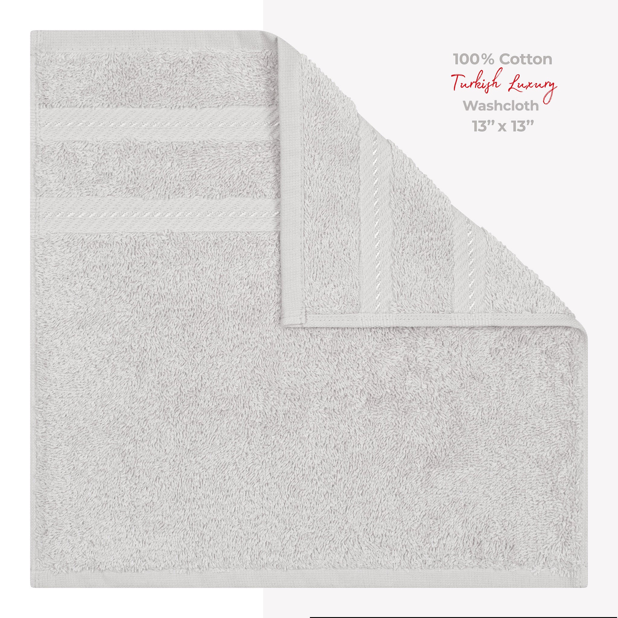 American Soft Linen Single Piece 100% Cotton Turkish Towels with 20 Different Colors, Create Your Set, Silver Gray, Washcloth towels 1