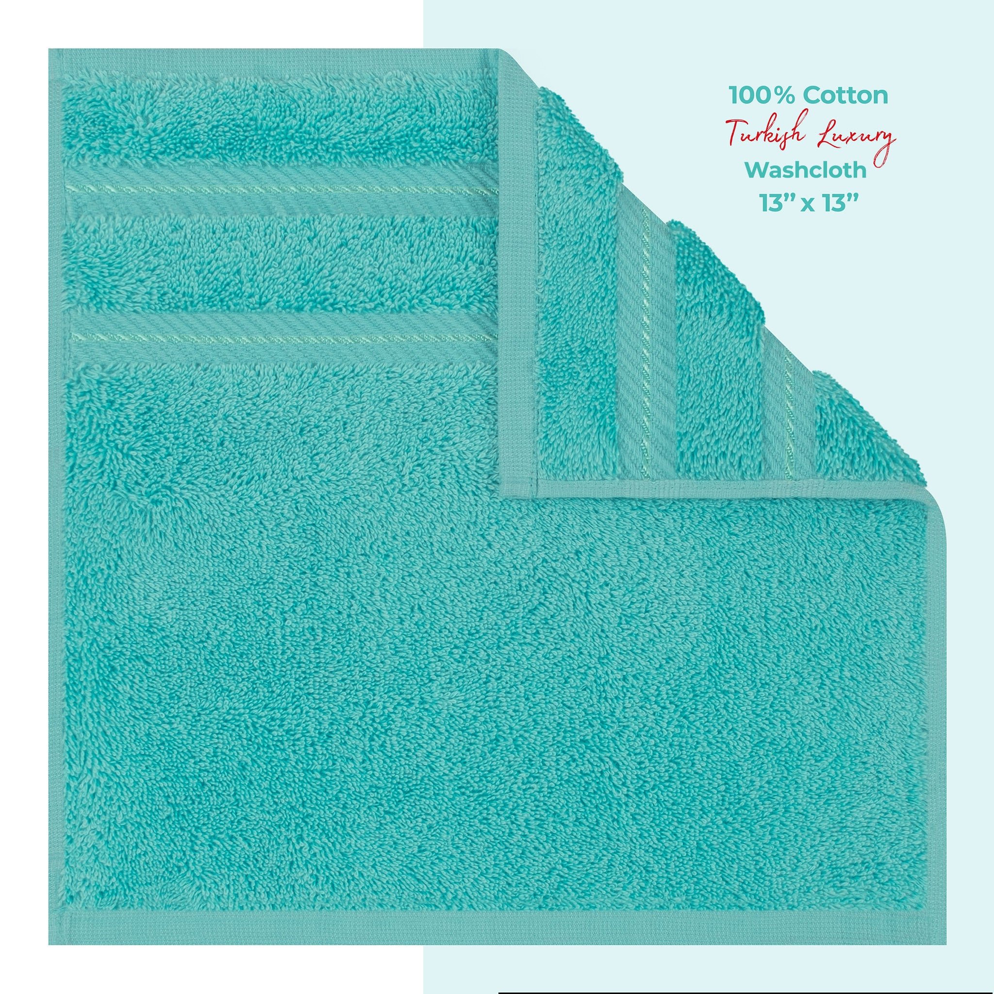 American Soft Linen Single Piece 100% Cotton Turkish Towels with 20 Different Colors, Create Your Set, Turquoise, Washcloth towels 1