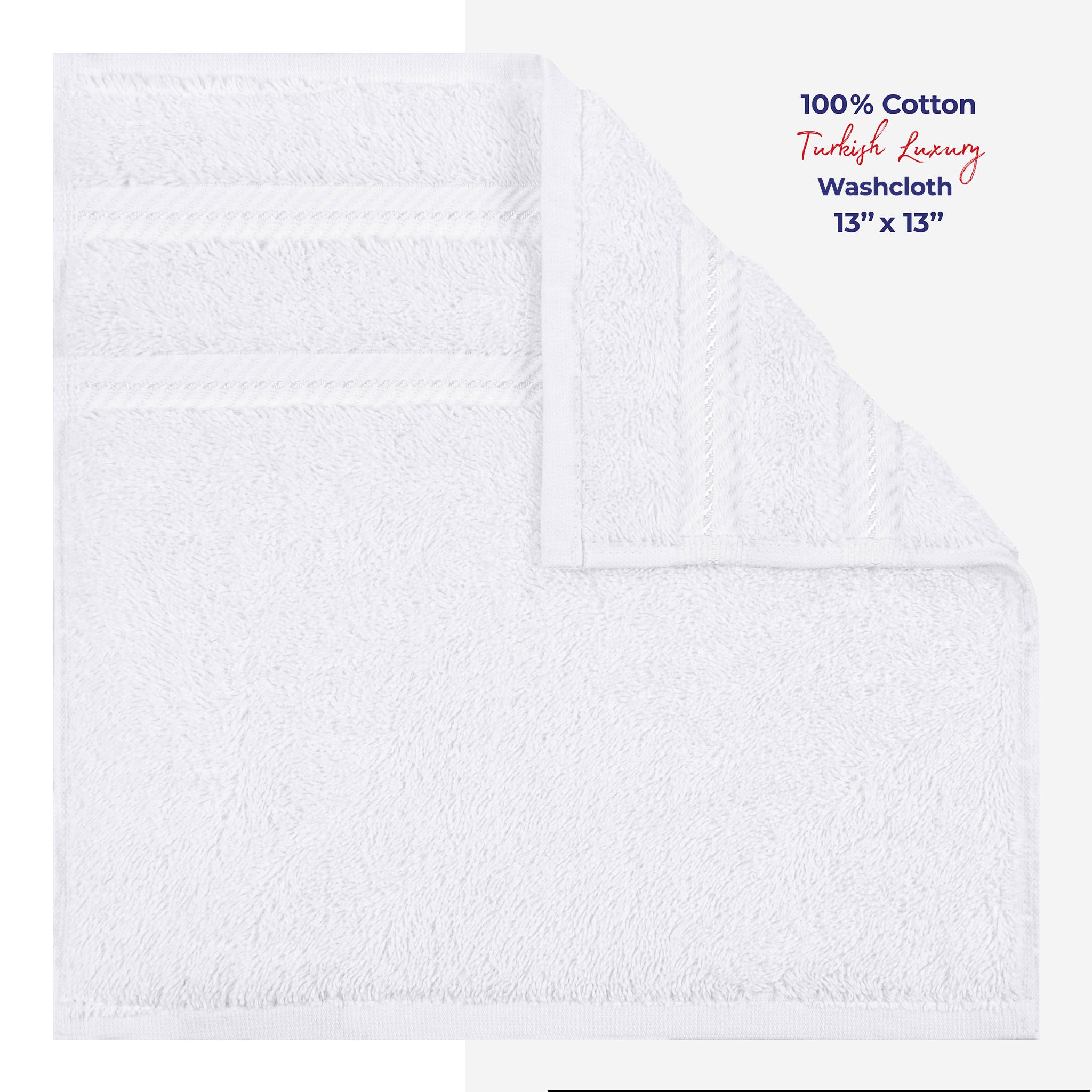 American Soft Linen Single Piece 100% Cotton Turkish Towels with 20 Different Colors, Create Your Set, White, Washcloth towels 1