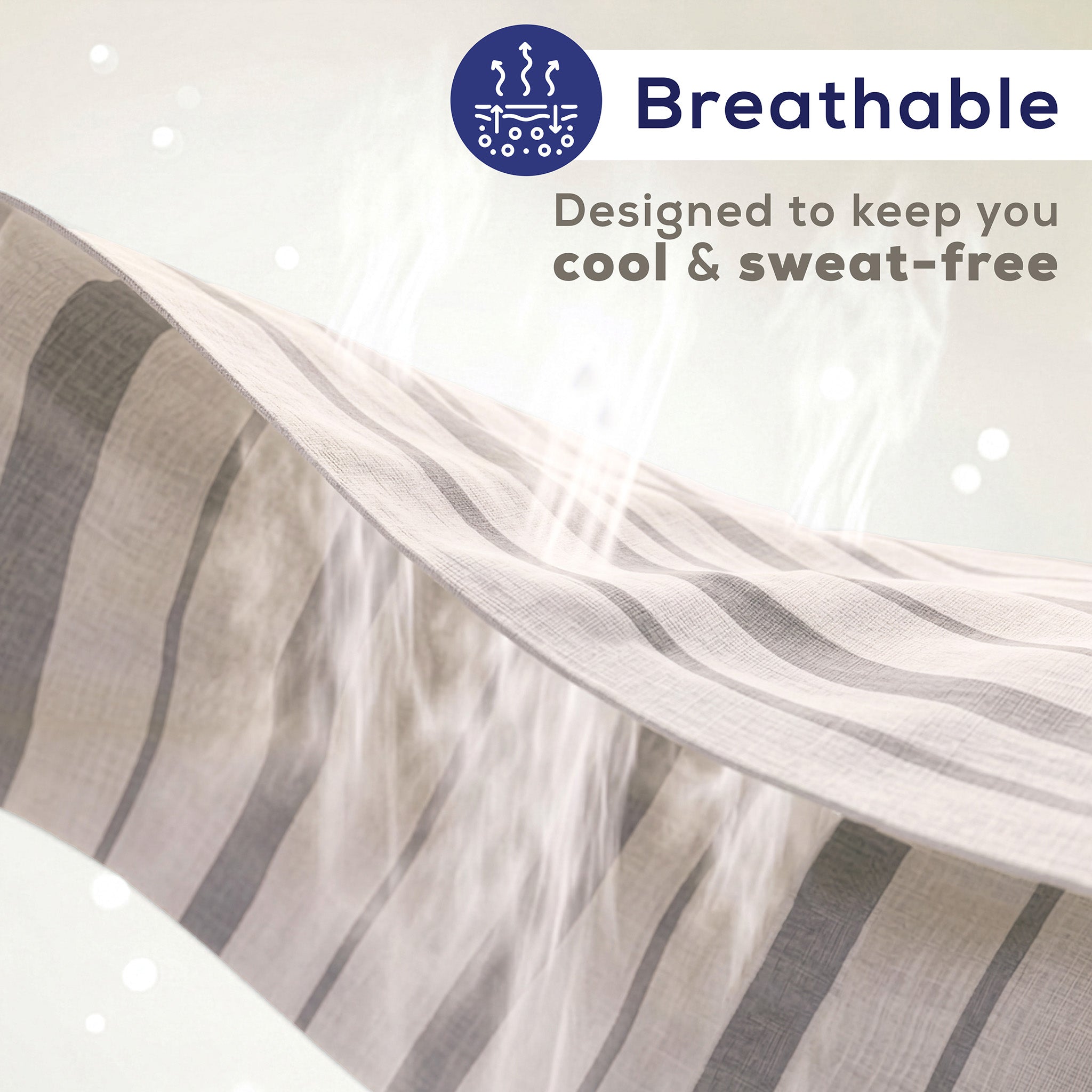 American Soft Linen 100% Washed Cotton Percale Duvet Cover Set – 200TC Yarn-Dyed Striped Bedding with 2 Pillow Shams