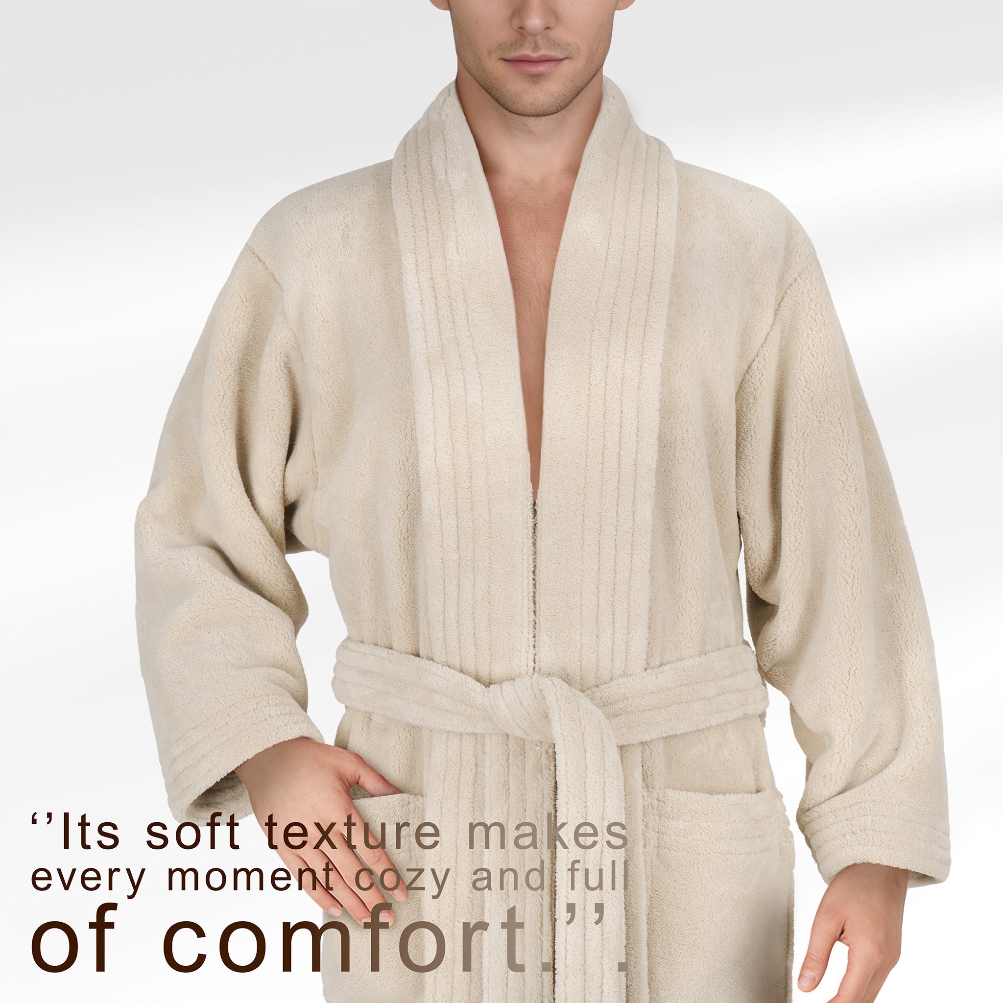 American Soft Linen Luxury Men’s Fleece Bathrobe – Ultra Soft, Warm & Lightweight Plush Robe Wholesale