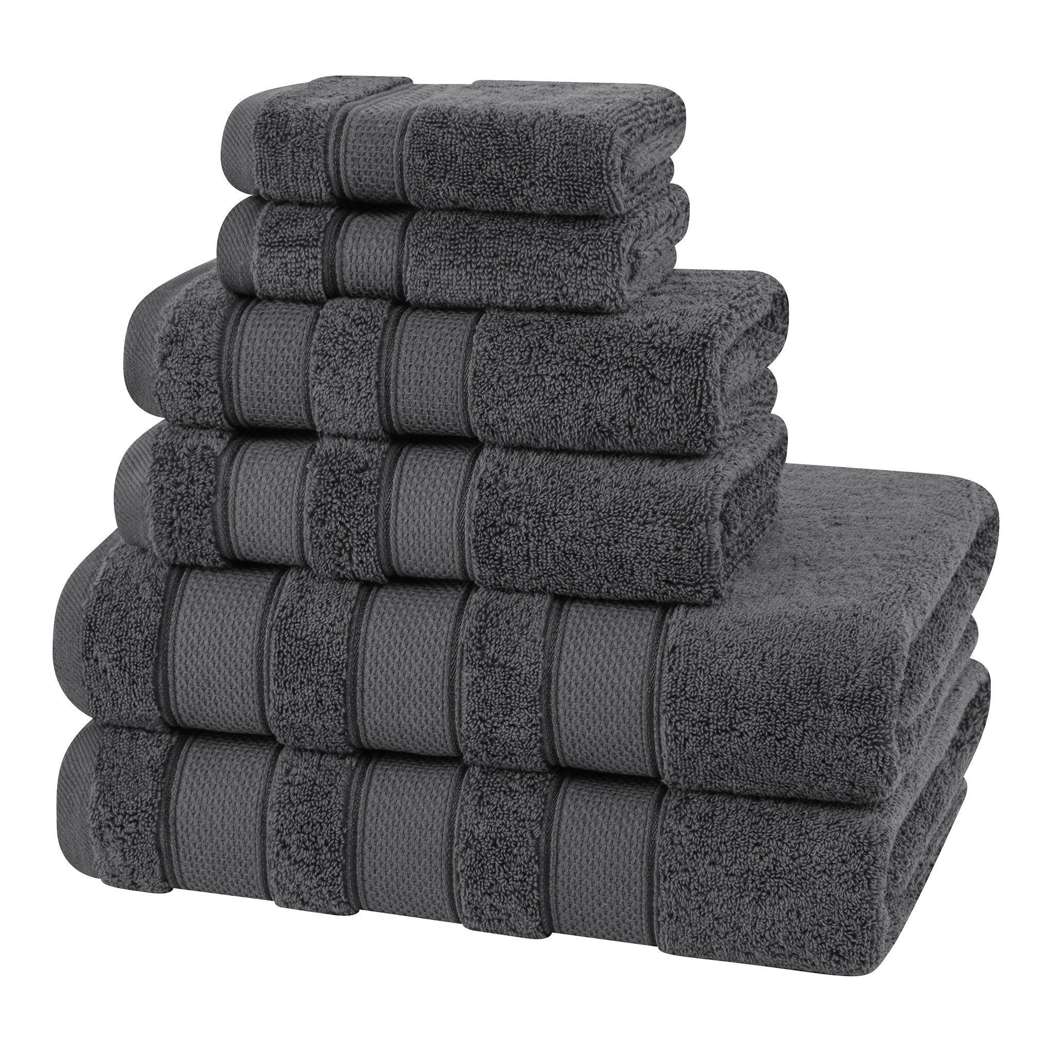 Salem Luxury 6 Piece Bath Towel Set 100% Turkish Combed Cotton