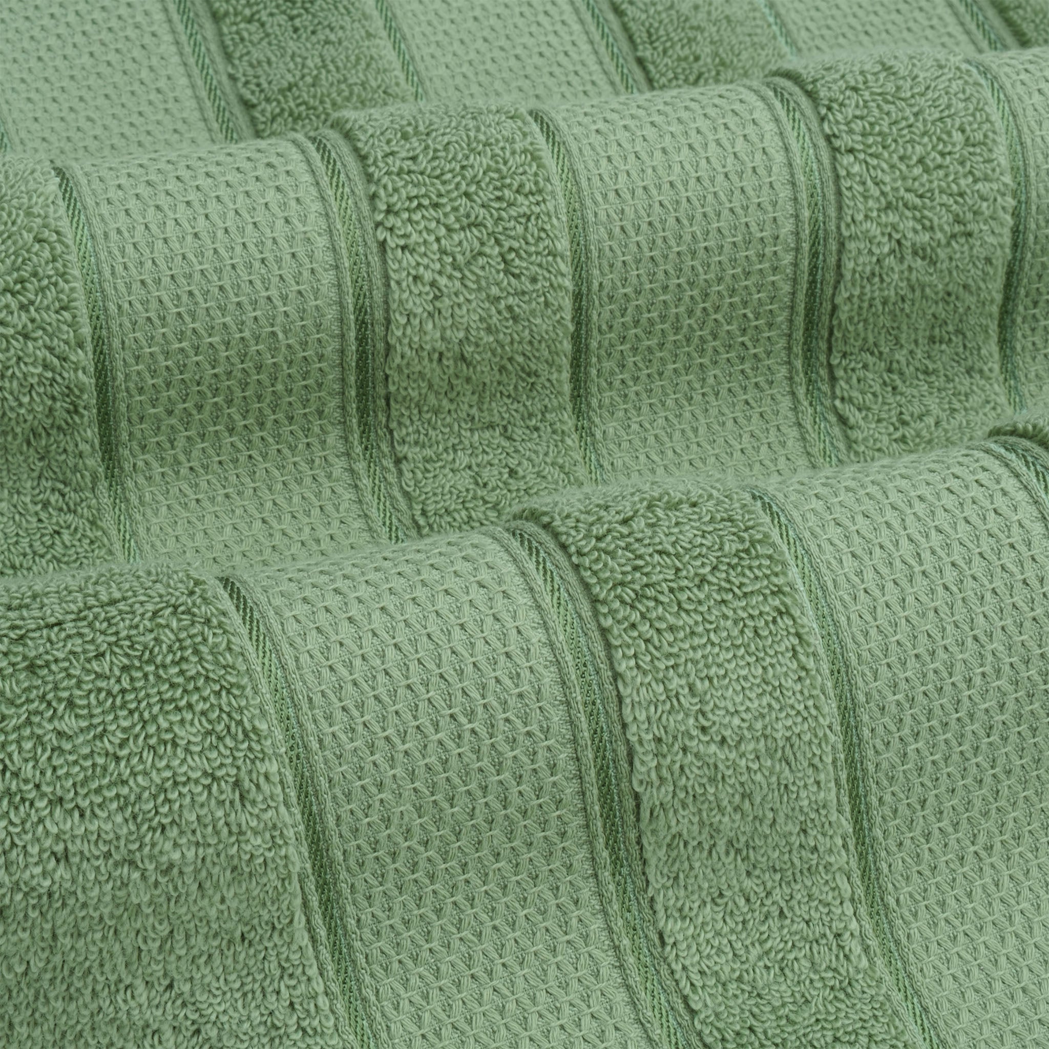 Salem 6 Piece 100% Turkish Combed Cotton Luxury Bath Towel Set - sage-green-3