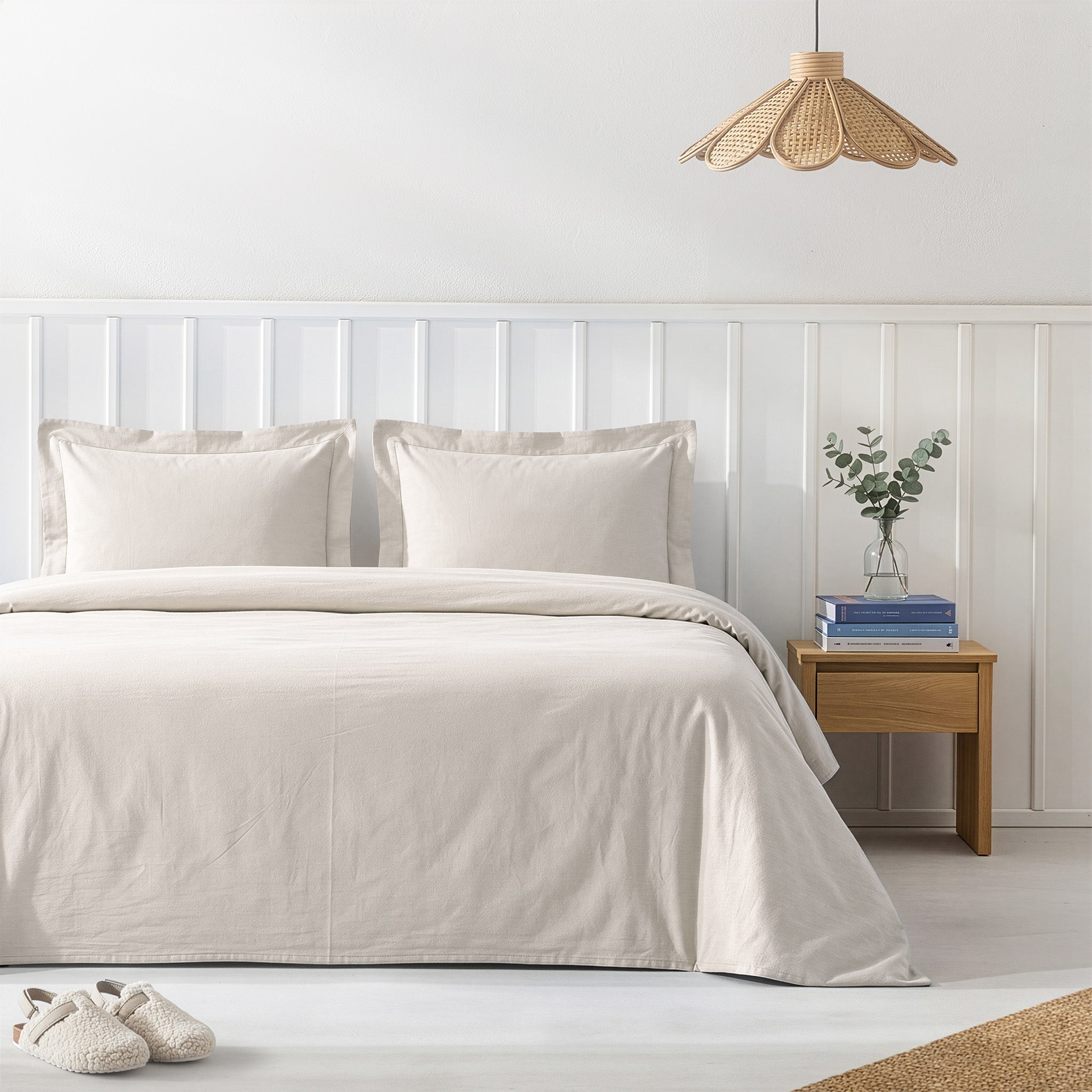 American Soft Linen 100% Washed Cotton Percale Duvet Cover Set – Soft Breathable Bedding Set with Pillow Shams