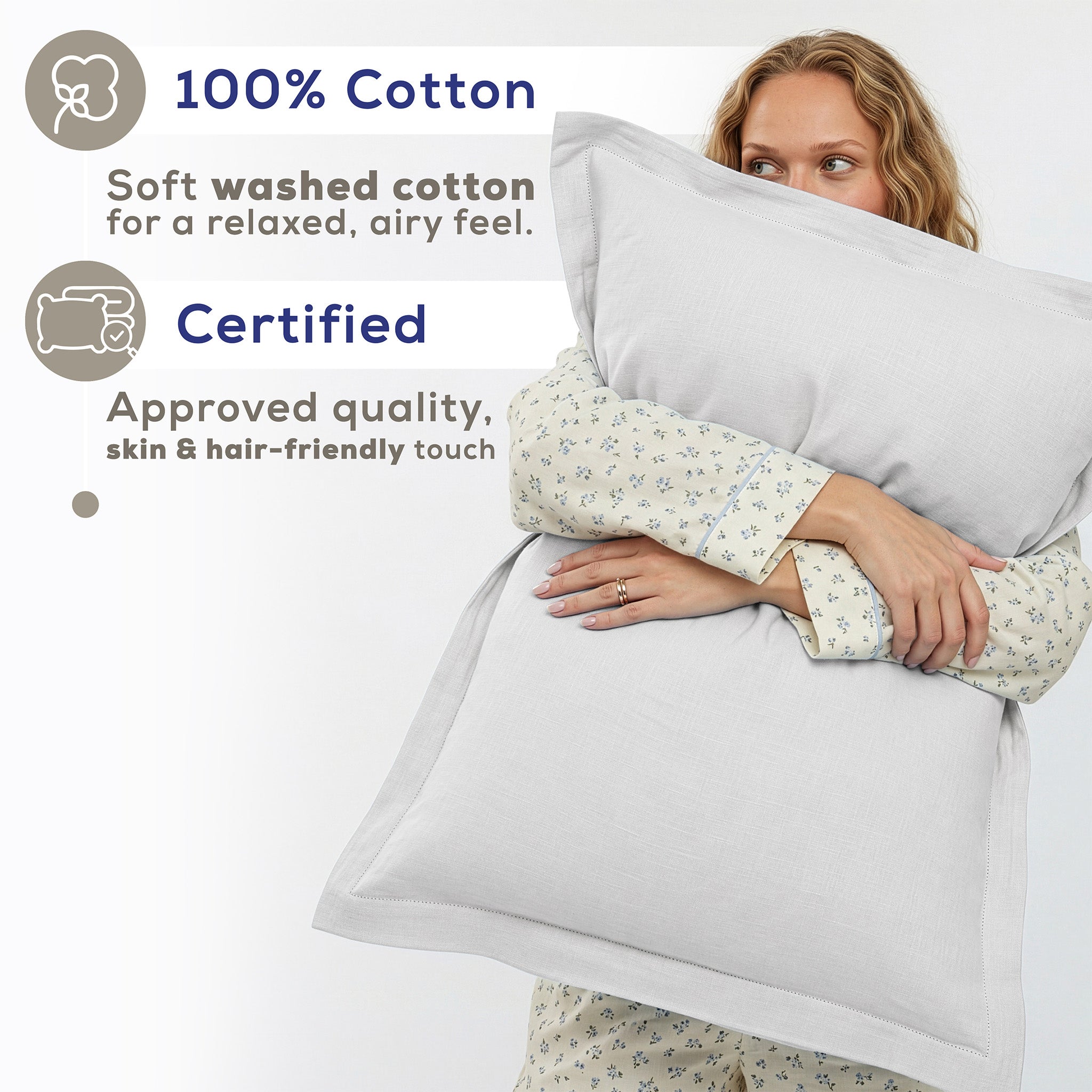 American Soft Linen 100% Washed Cotton Percale Duvet Cover Set – Soft Breathable Bedding Set with Pillow Shams