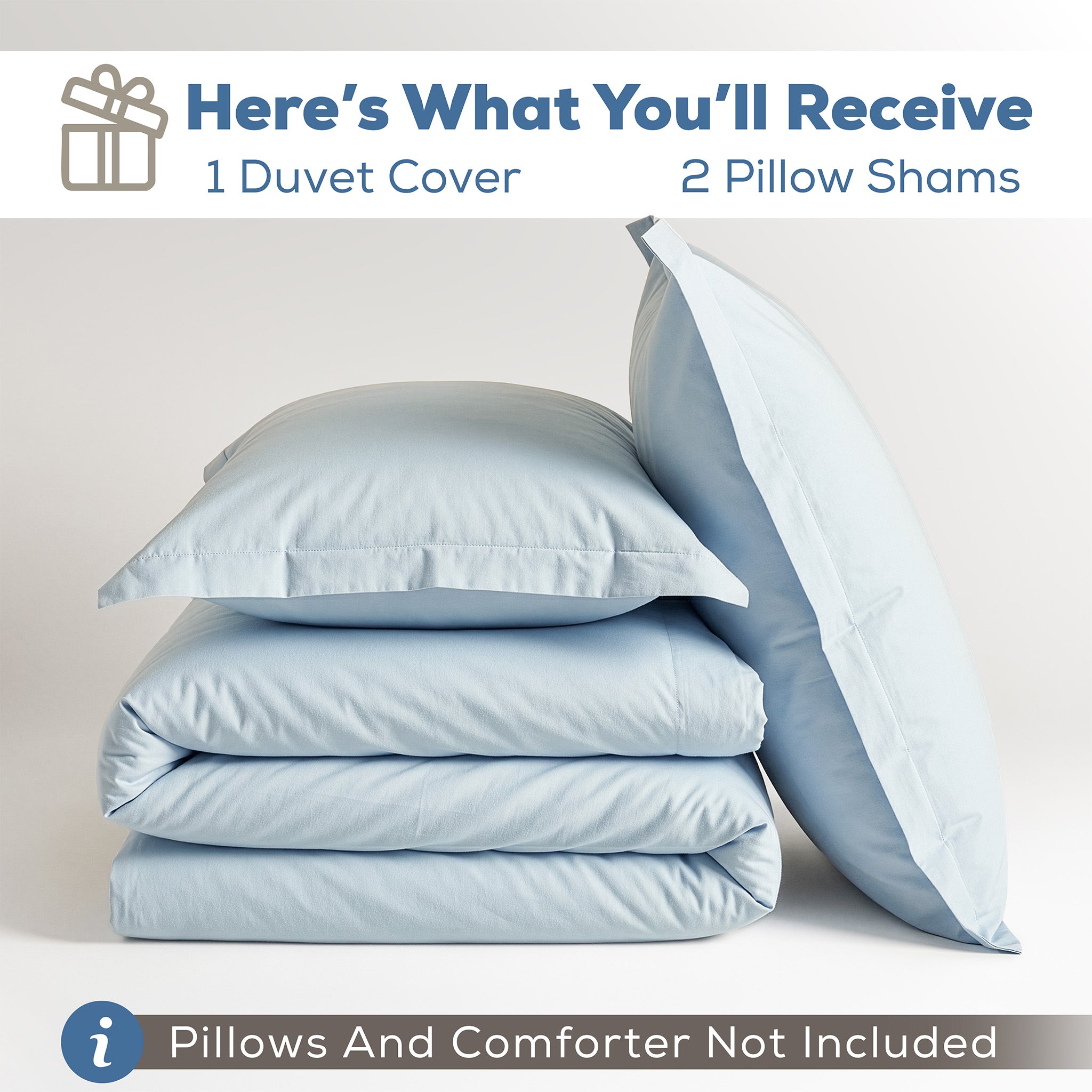 American Soft Linen 100% Washed Cotton Percale Duvet Cover Set – Soft Breathable Bedding Set with Pillow Shams