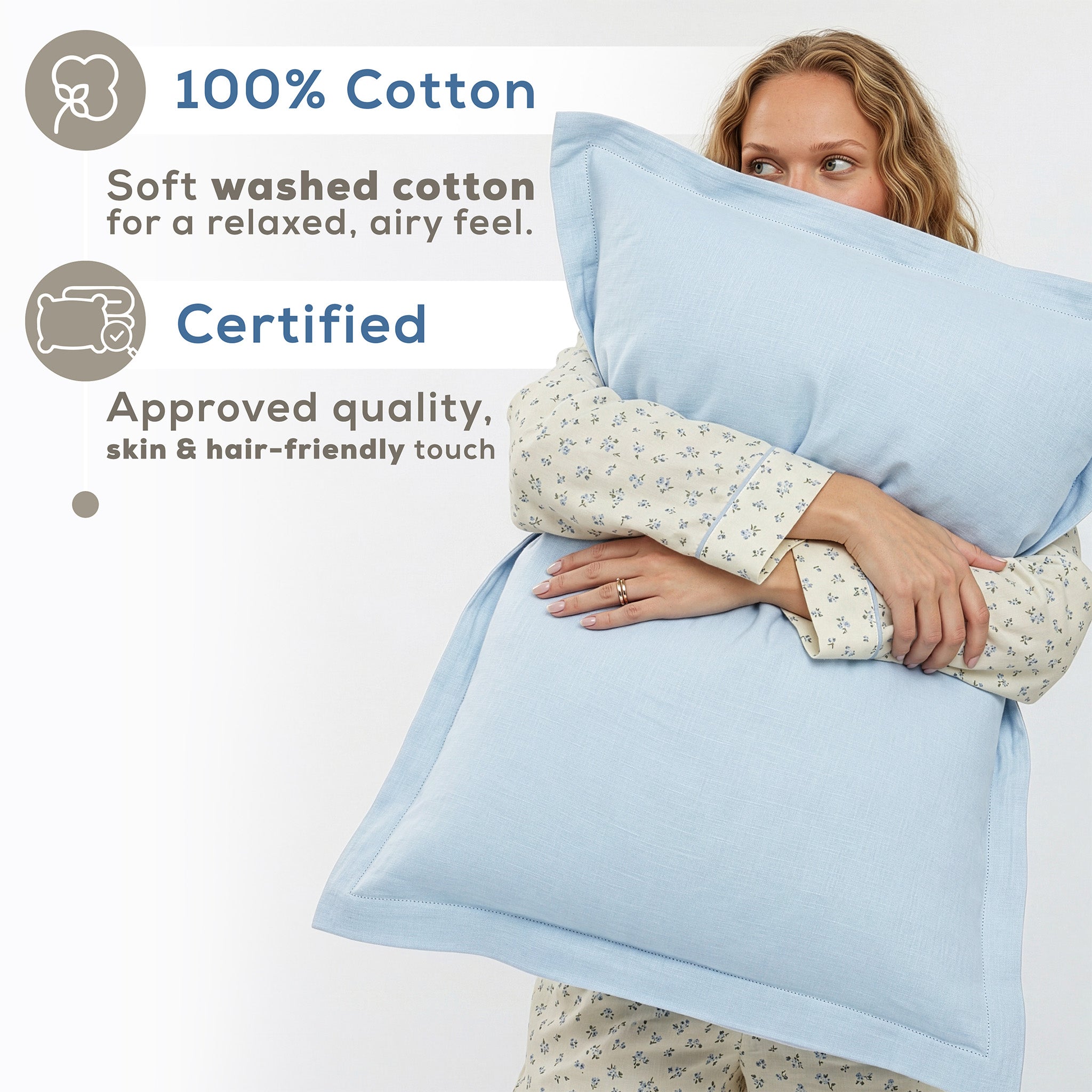 American Soft Linen 100% Washed Cotton Percale Duvet Cover Set – Soft Breathable Bedding Set with Pillow Shams