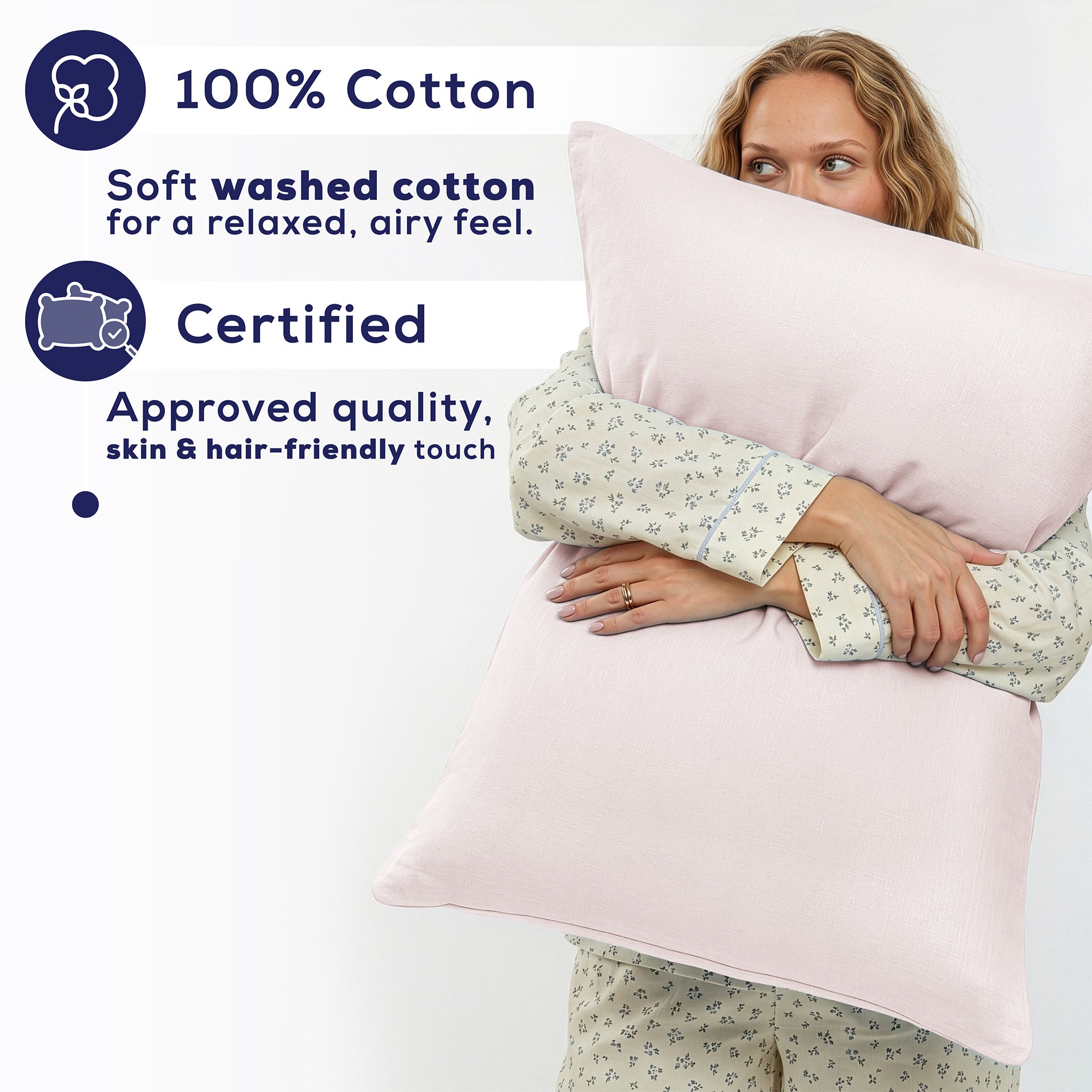 American Soft Linen 100% Washed Cotton Percale Pillowcase Set (2 Pack) – Soft Breathable Pillow Covers
