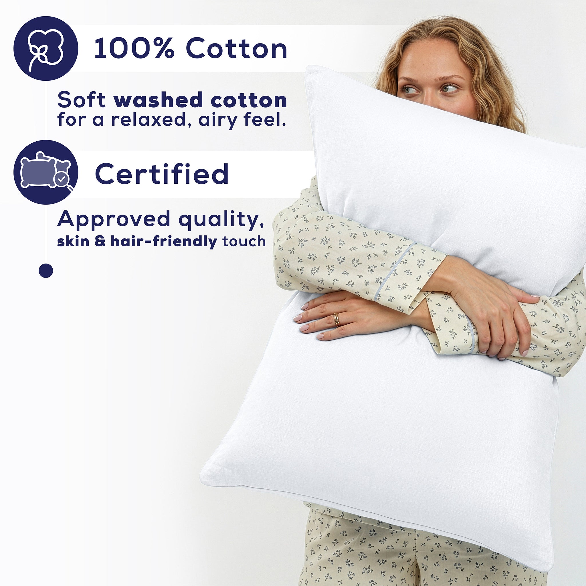 American Soft Linen 100% Washed Cotton Percale Pillowcase Set (2 Pack) – Soft Breathable Pillow Covers