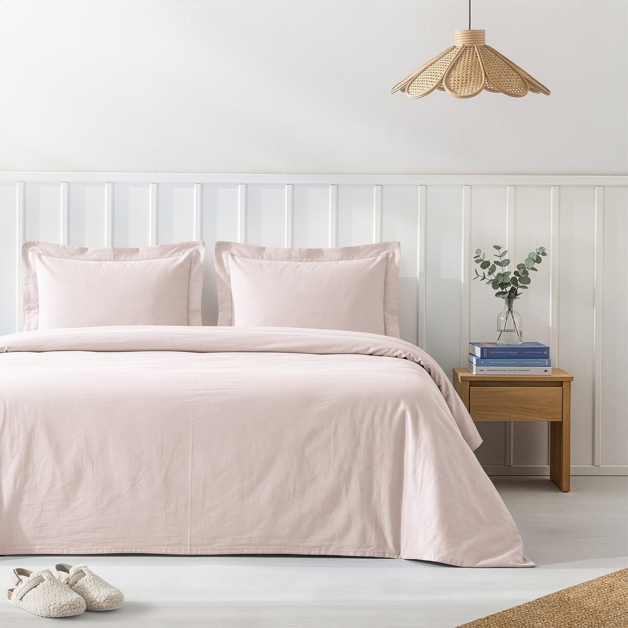 American Soft Linen 100% Washed Cotton Percale Duvet Cover Set – Soft Breathable Bedding Set with Pillow Shams