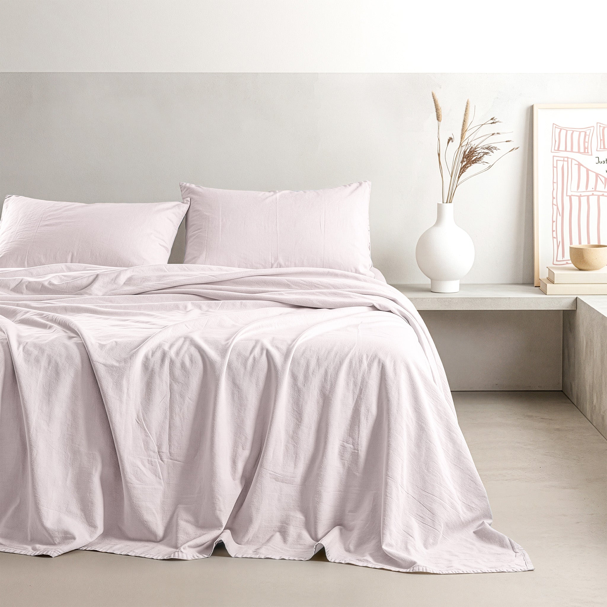 American Soft Linen 100% Washed Cotton Percale Sheet Set – Soft Breathable Bedding with Pillowcases