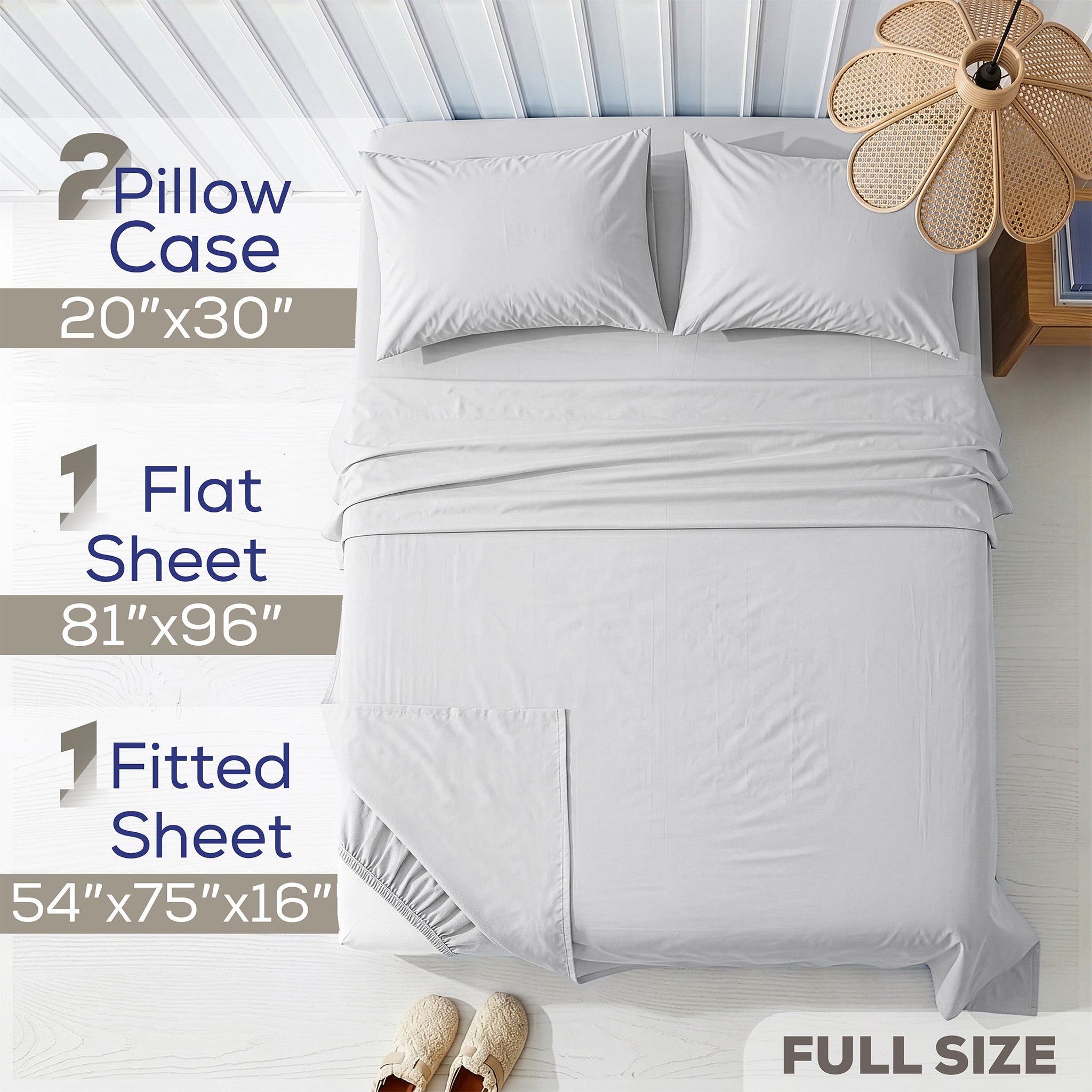 American Soft Linen 100% Washed Cotton Percale Sheet Set – Soft Breathable Bedding with Pillowcases