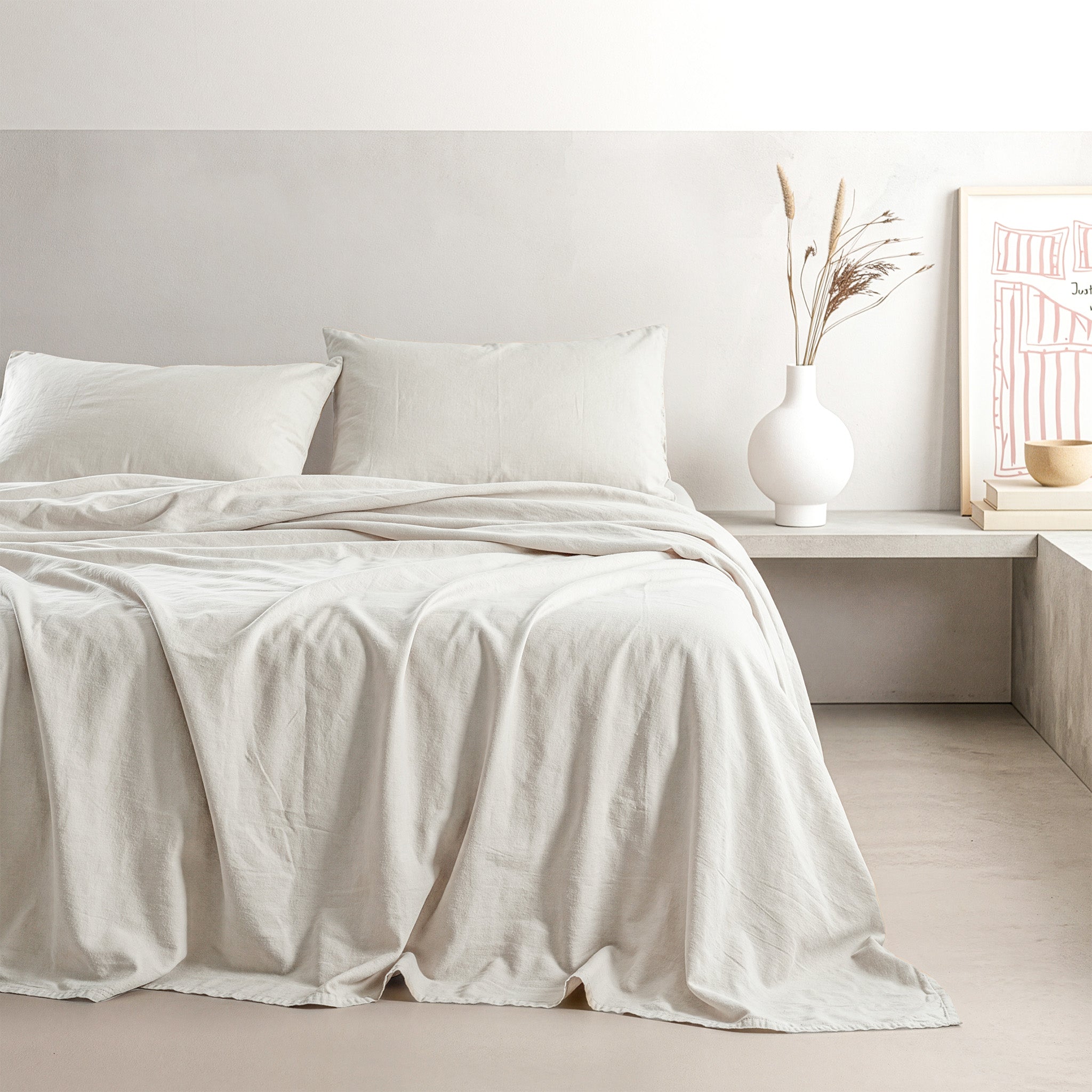 American Soft Linen 100% Washed Cotton Percale Sheet Set – Soft Breathable Bedding with Pillowcases
