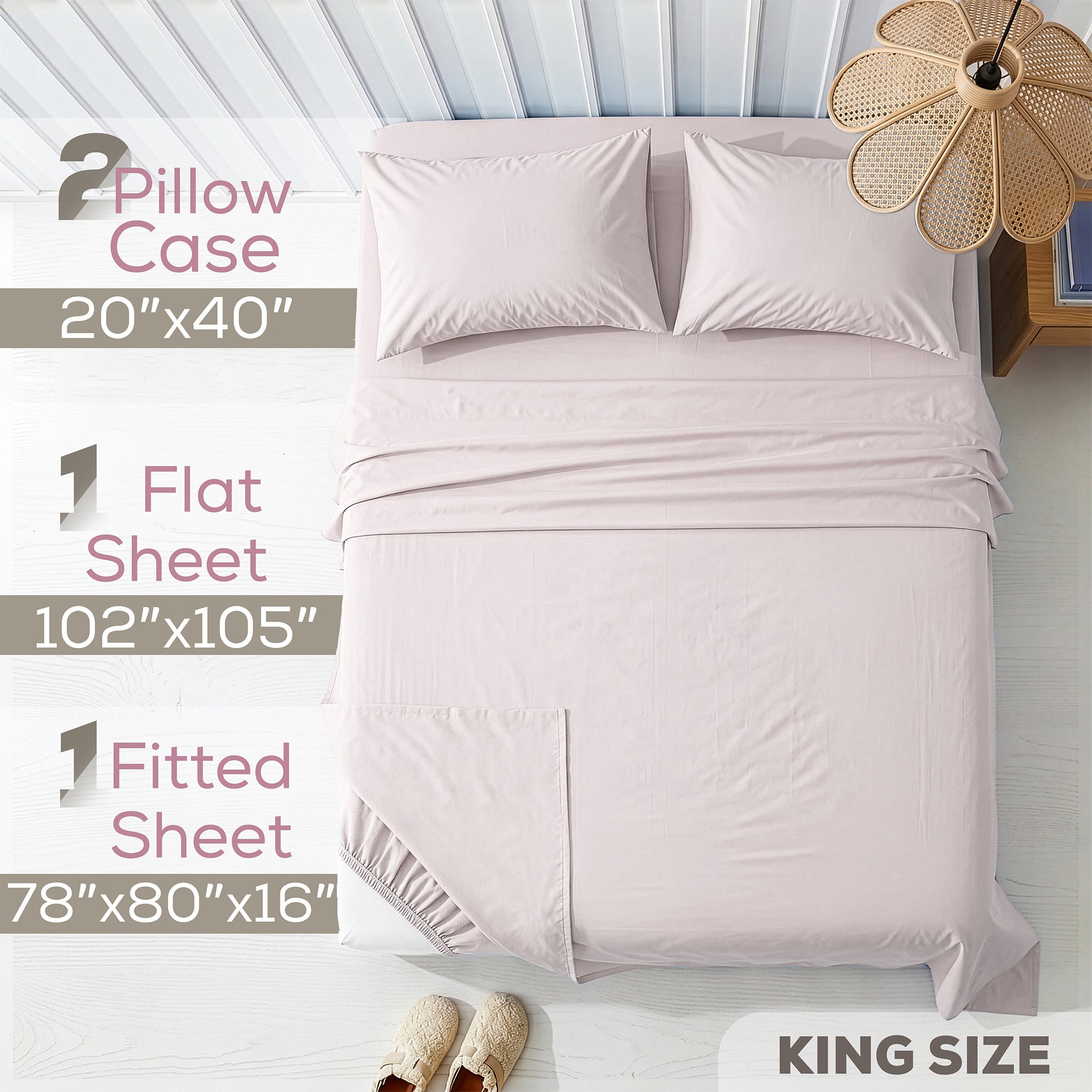American Soft Linen 100% Washed Cotton Percale Sheet Set – Soft Breathable Bedding with Pillowcases