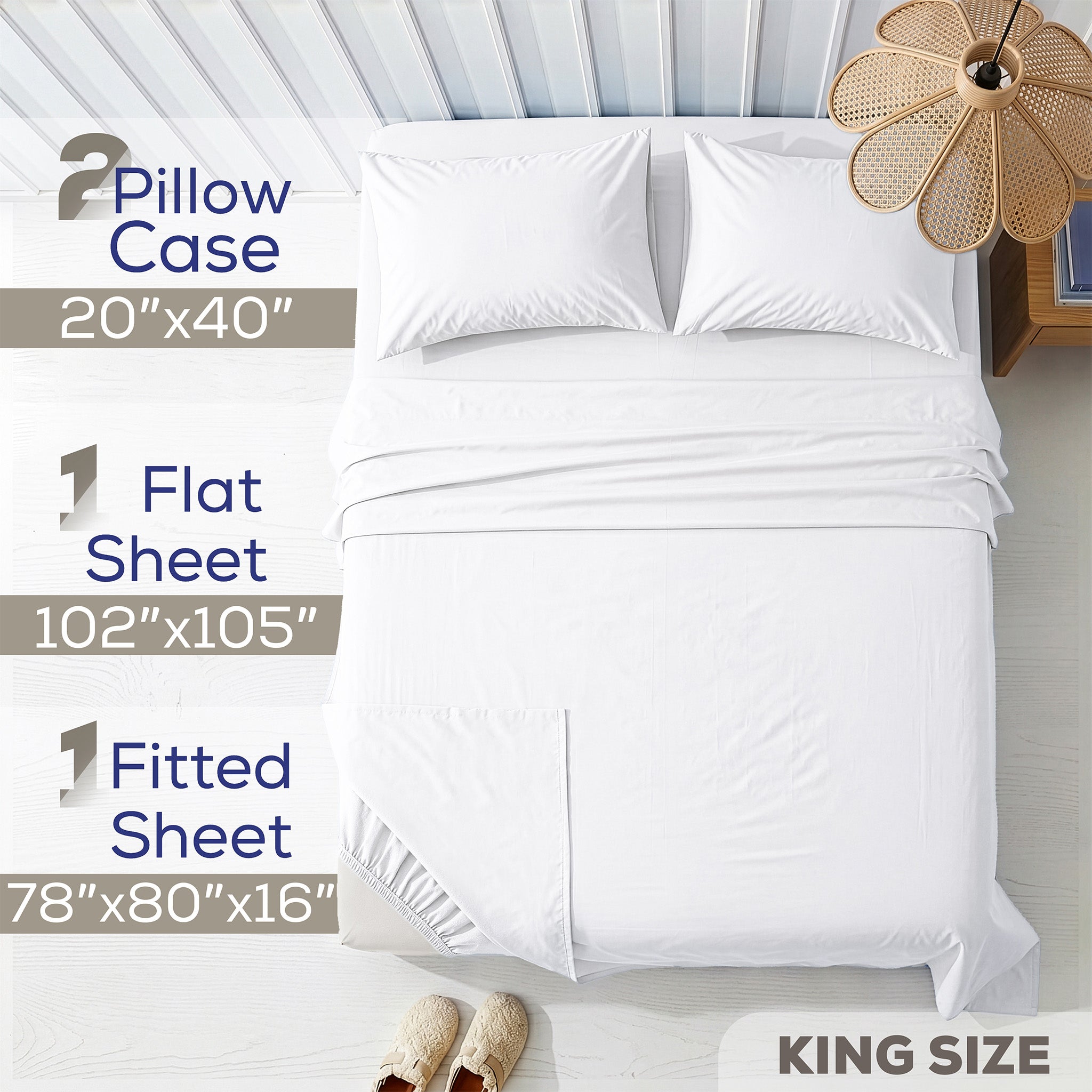 American Soft Linen 100% Washed Cotton Percale Sheet Set – Soft Breathable Bedding with Pillowcases