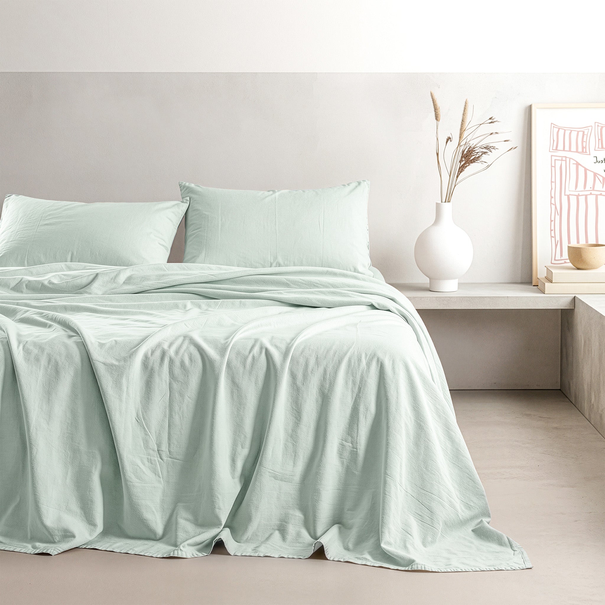 American Soft Linen 100% Washed Cotton Percale Sheet Set – Soft Breathable Bedding with Pillowcases
