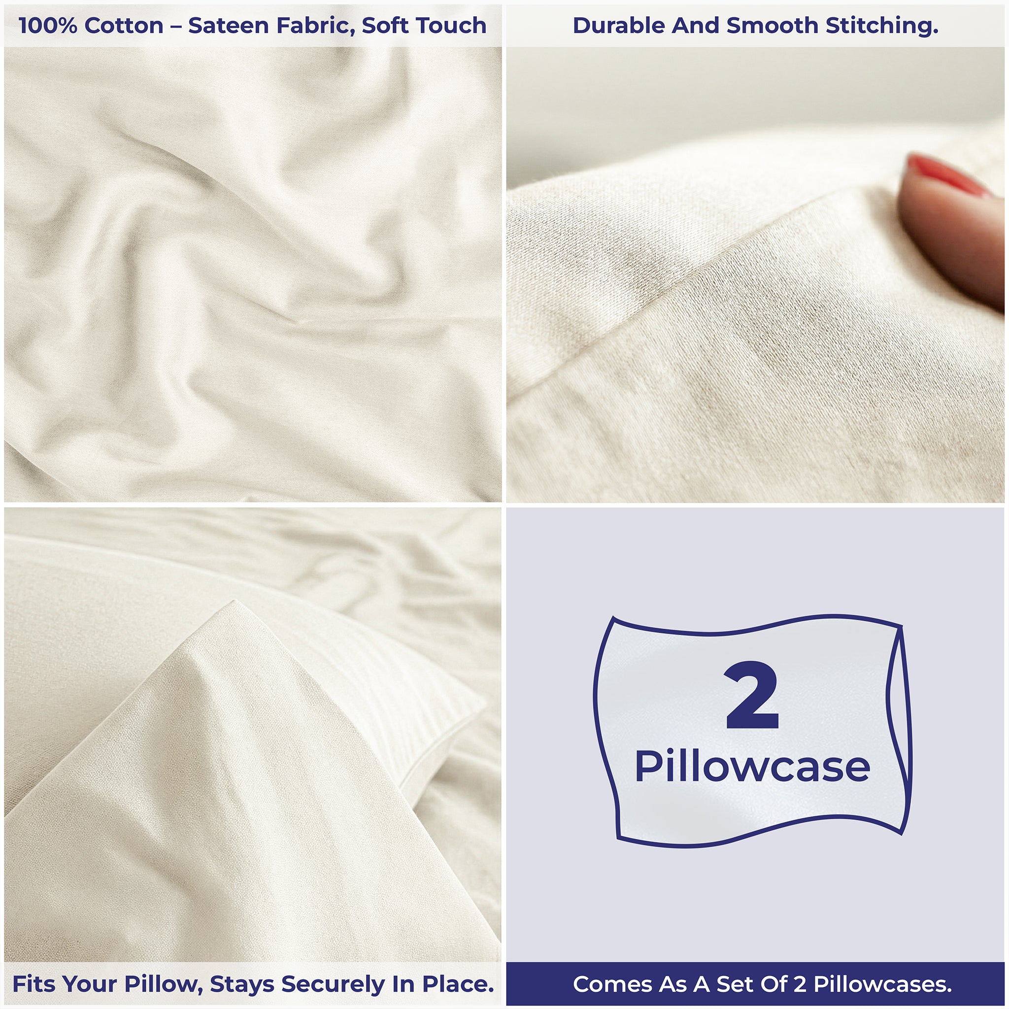 American Soft Linen Wholesale 100% Cotton Sateen Pillowcase Set (2 Pack) – Hotel Quality Bulk Supply