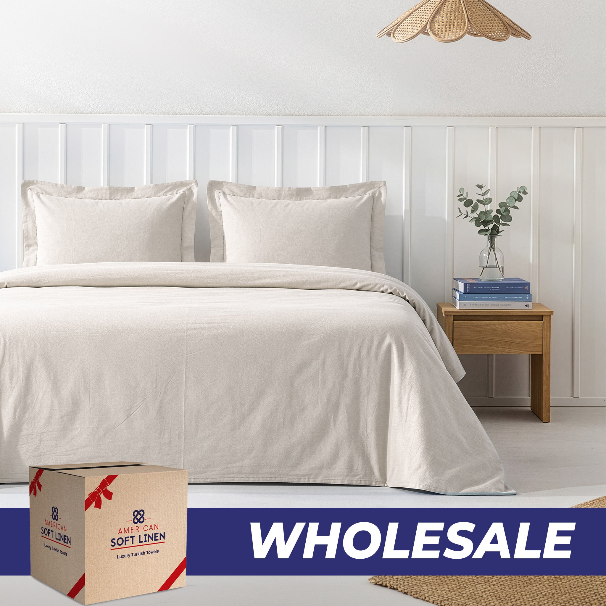 American Soft Linen Wholesale Duvet Cover Sets – 100% Washed Cotton Hotel Bedding Bulk