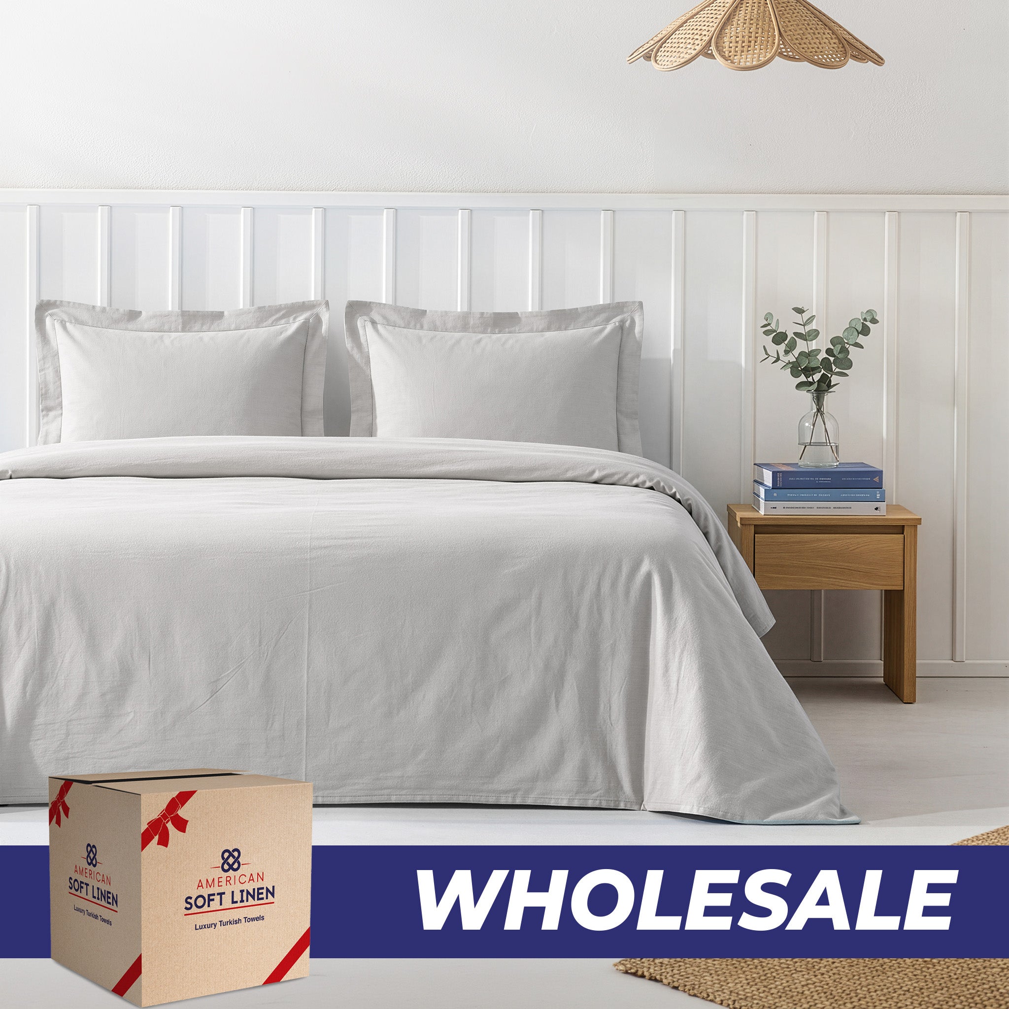 American Soft Linen Wholesale Duvet Cover Sets – 100% Washed Cotton Hotel Bedding Bulk