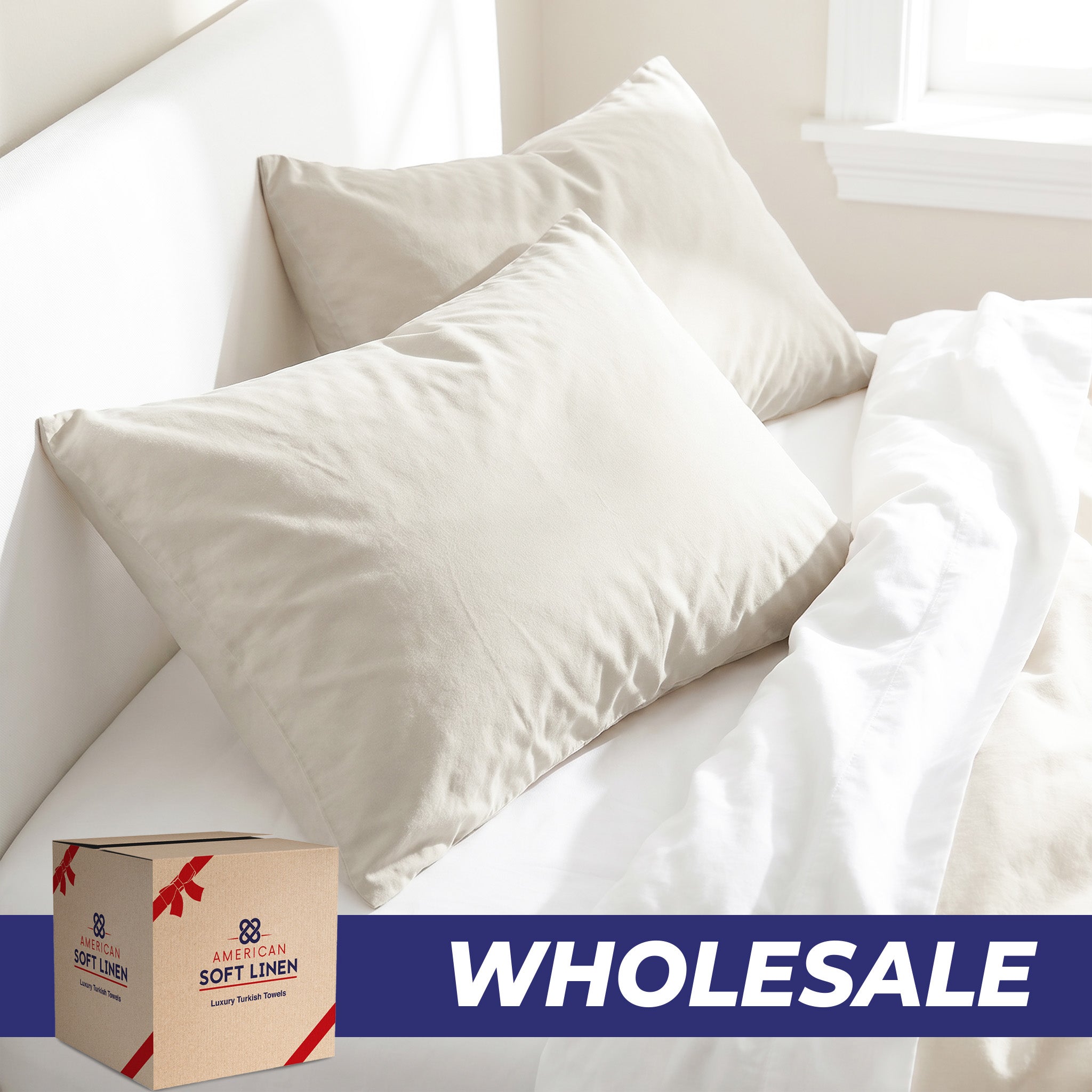 American Soft Linen Wholesale Pillowcases – Bulk Hotel Pillow Covers for Hospitality