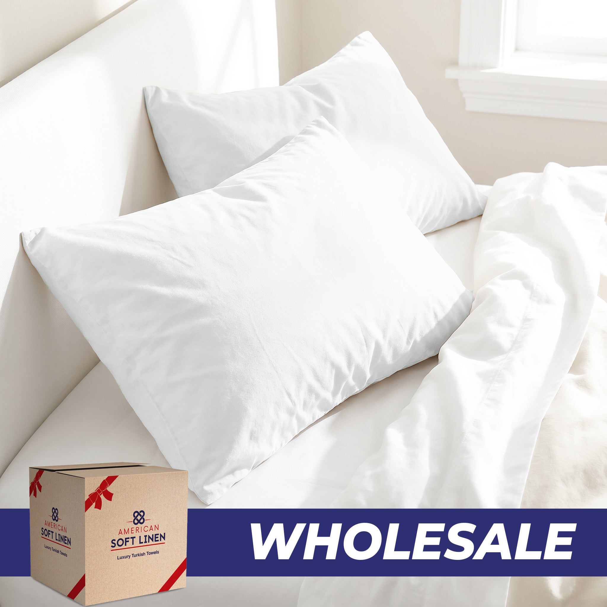 American Soft Linen Wholesale Pillowcases – Bulk Hotel Pillow Covers for Hospitality