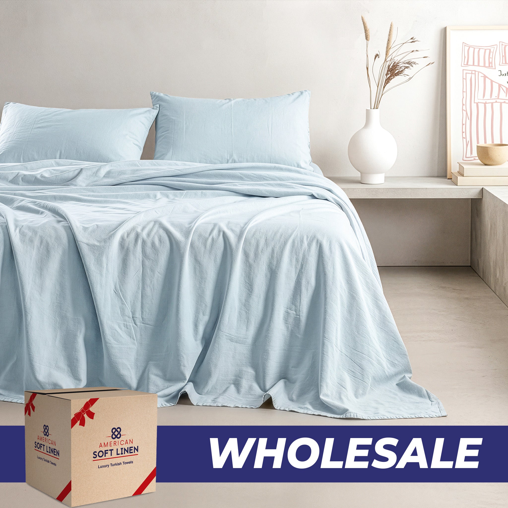 American Soft Linen Wholesale Sheet Sets – Hotel Bedding Bulk for Airbnb & Hospitality