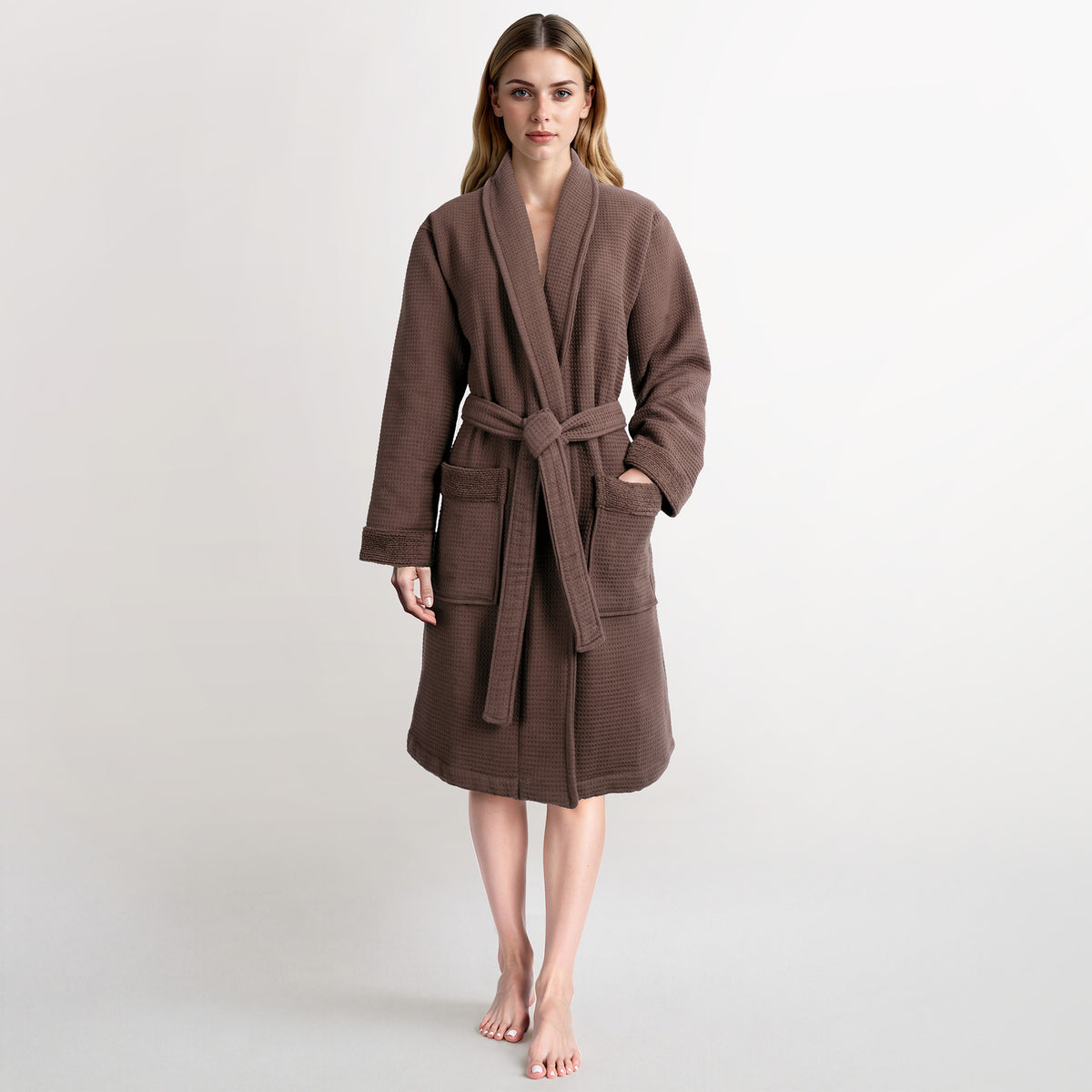 American Soft Linen Women's 100% Turkish Cotton Bathrobe | Micro Cotton Shawl Collar