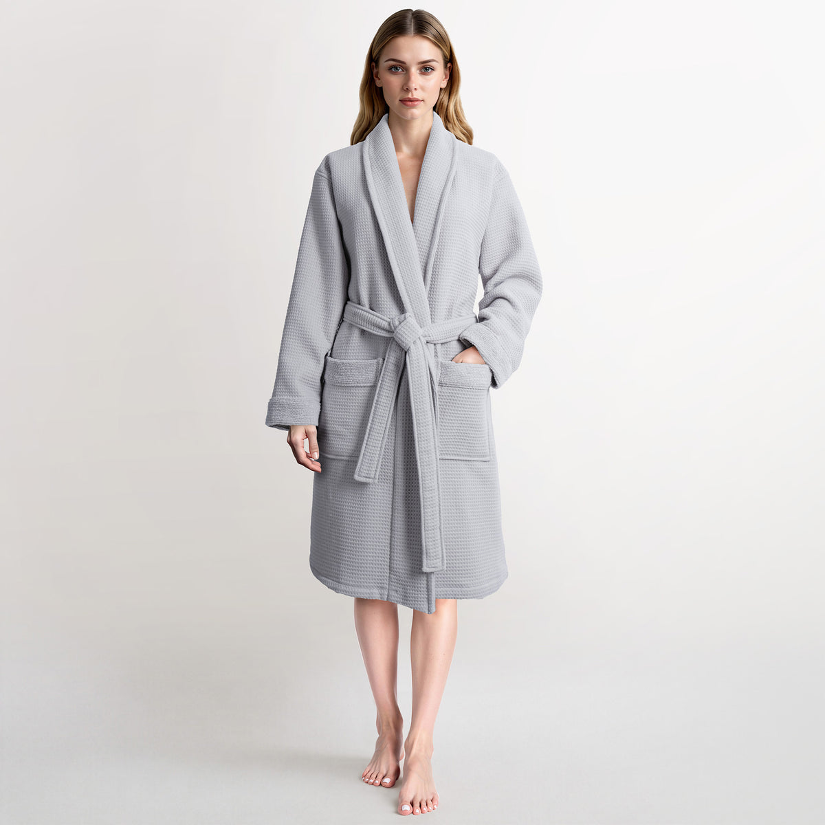 American Soft Linen Women's 100% Turkish Cotton Bathrobe | Micro Cotton Shawl Collar