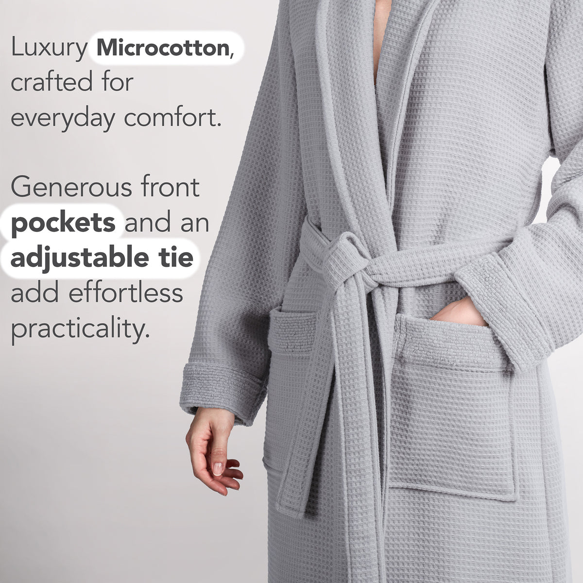American Soft Linen Women's 100% Turkish Cotton Bathrobe | Micro Cotton Shawl Collar