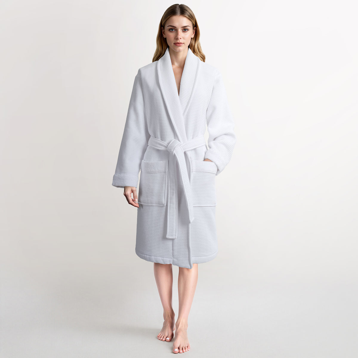 American Soft Linen Women's 100% Turkish Cotton Bathrobe | Micro Cotton Shawl Collar