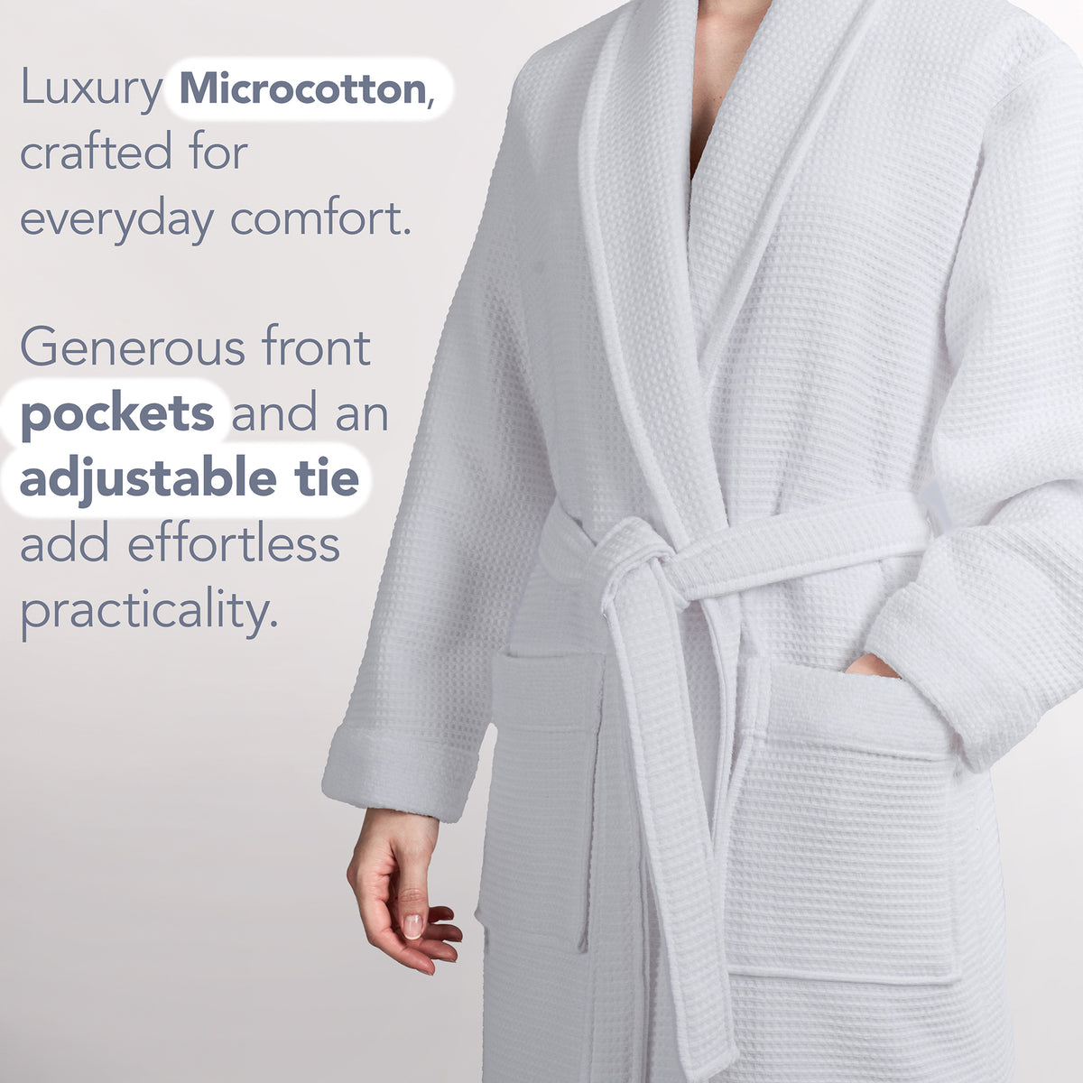 American Soft Linen Women's 100% Turkish Cotton Bathrobe | Micro Cotton Shawl Collar