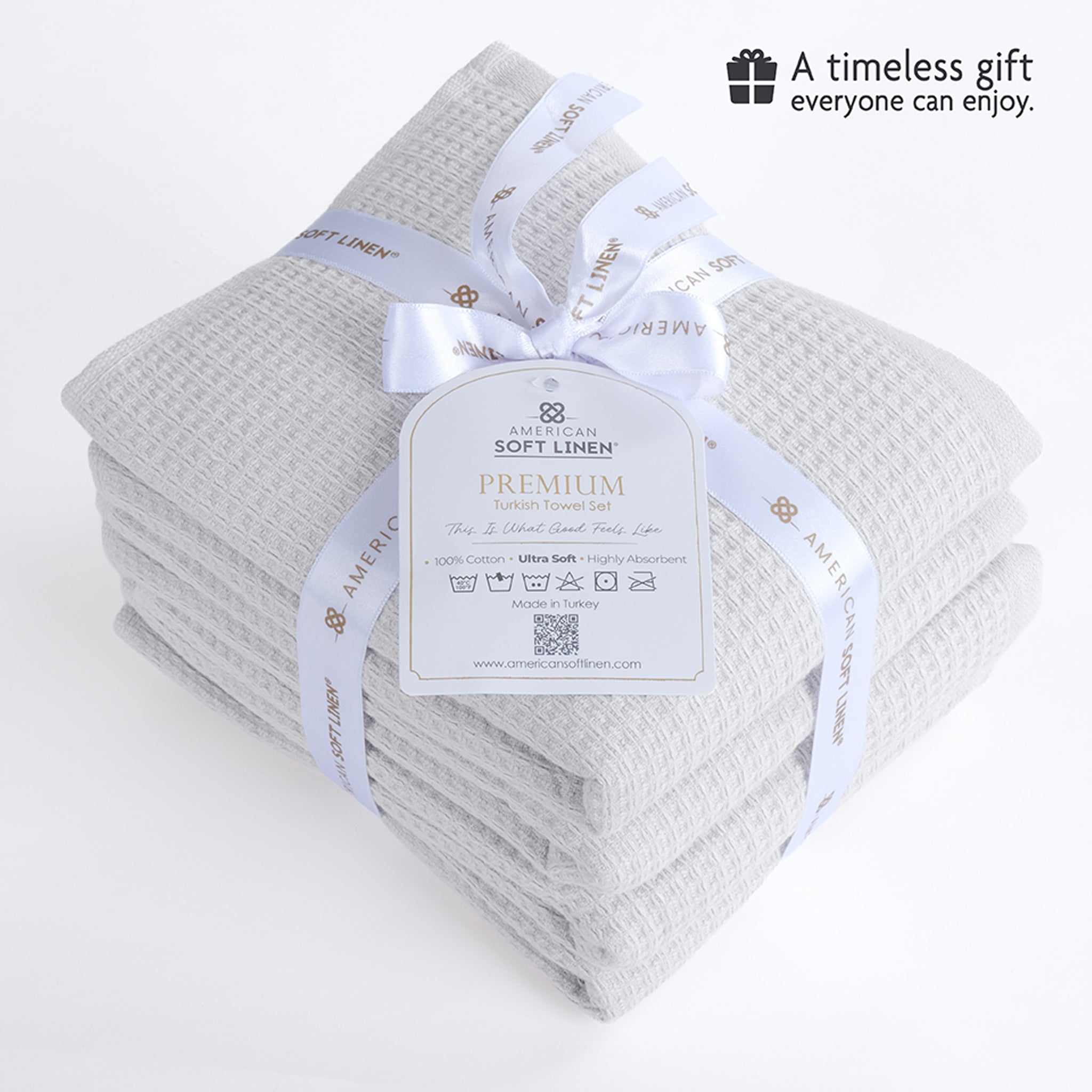 NOLA 4-Pack Turkish Cotton Hand Towels – 600 GSM Luxury Waffle Towels