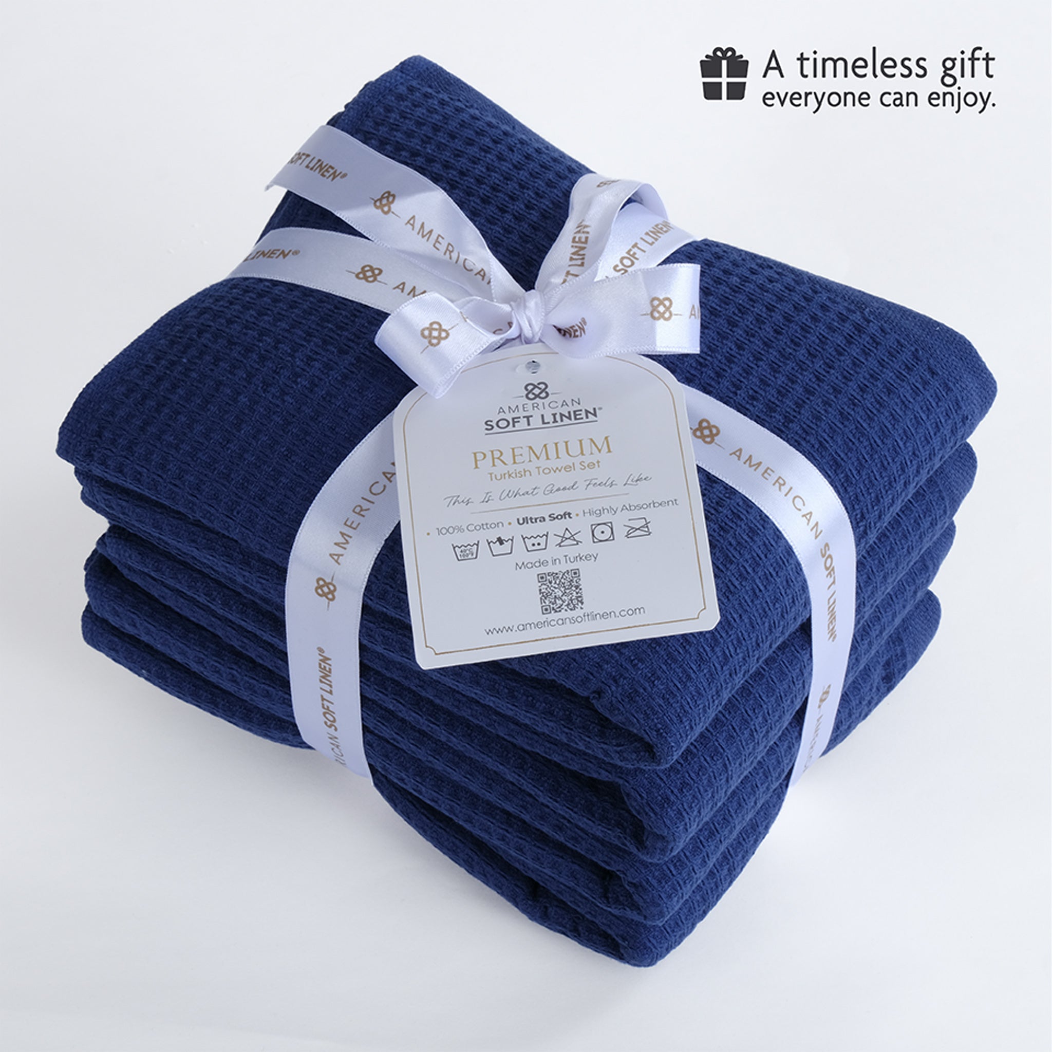 NOLA 4-Pack Turkish Cotton Hand Towels – 600 GSM Luxury Waffle Towels