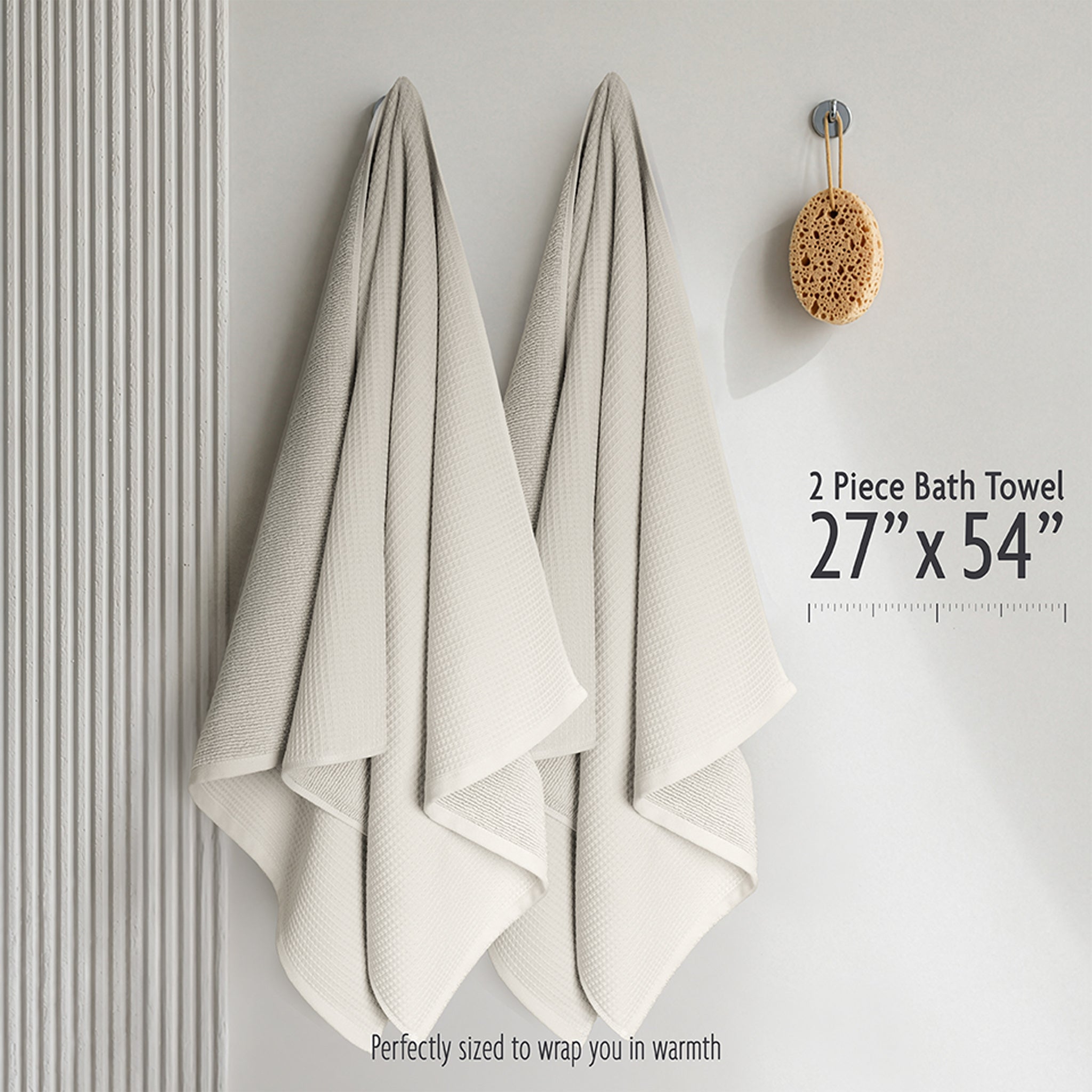 NOLA 2-Pack Turkish Cotton Bath Towels – 600 GSM Luxury Waffle Towels